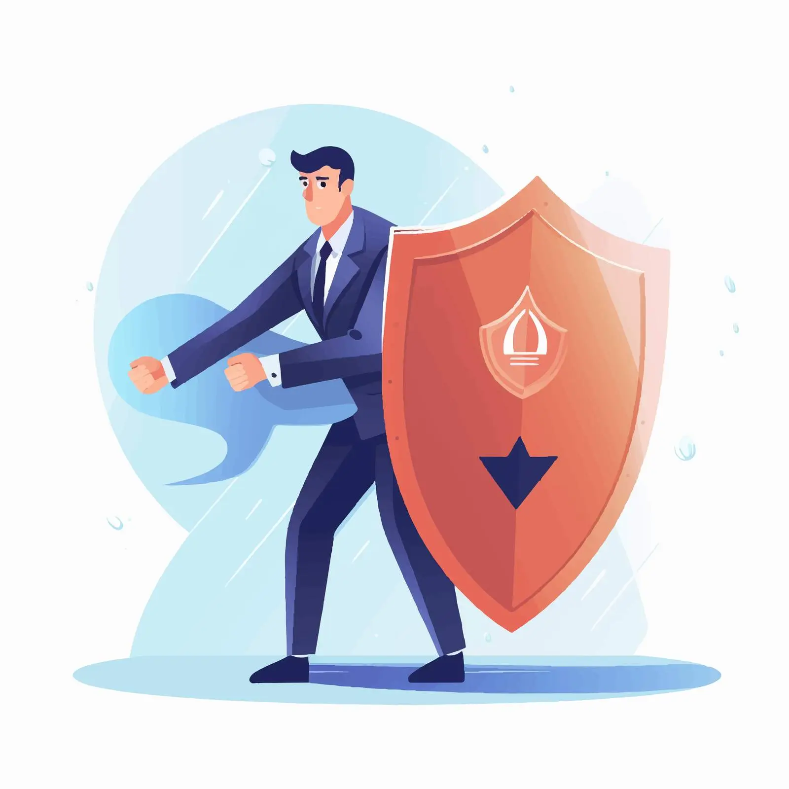 Business Protection with Shield Vector Illustration — free download from Dotvec