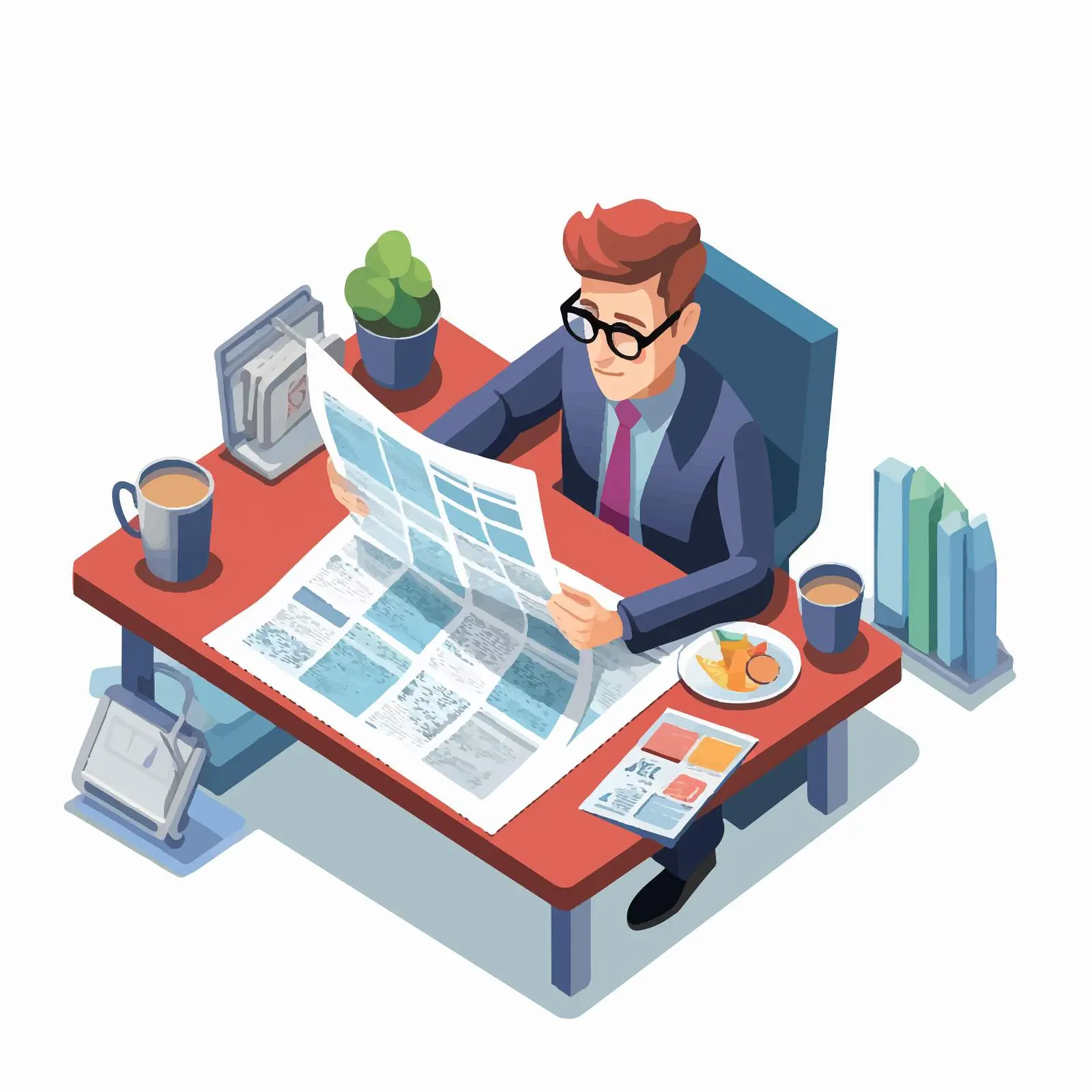 Person Reading Periodicals and Business Materials — free download from Dotvec