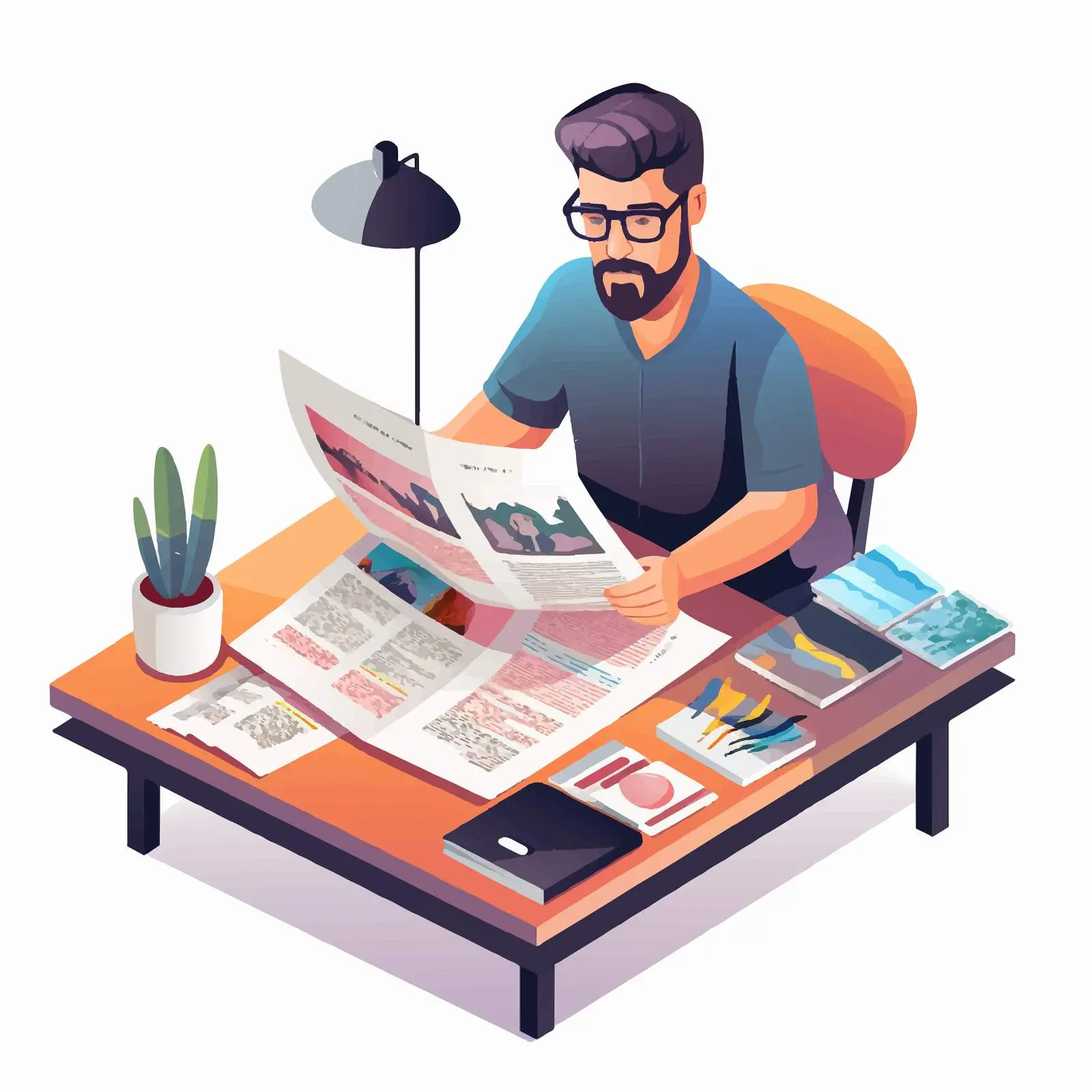 Person Reading a Business Periodical — free download from Dotvec