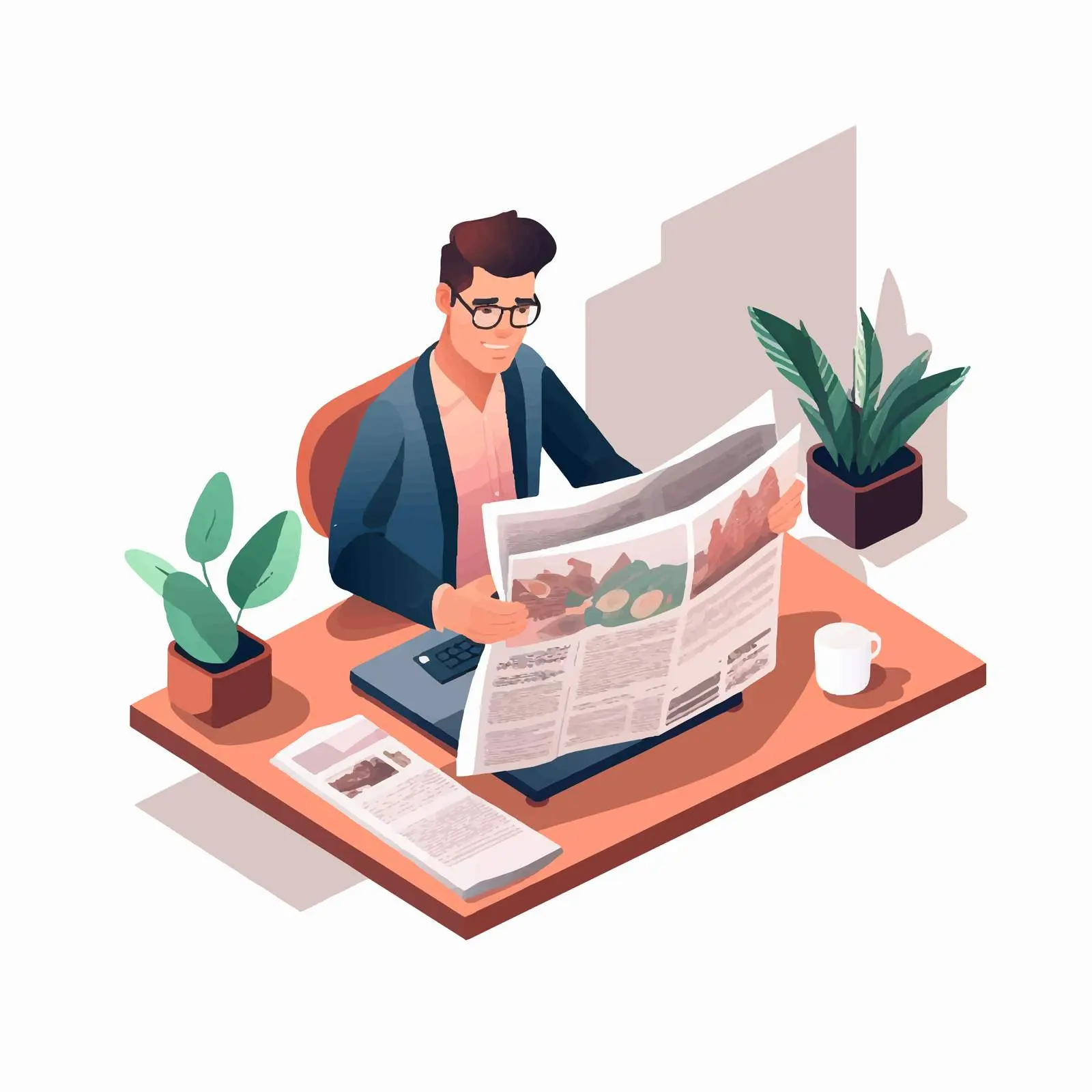 Person Reading Business Periodicals — free download from Dotvec