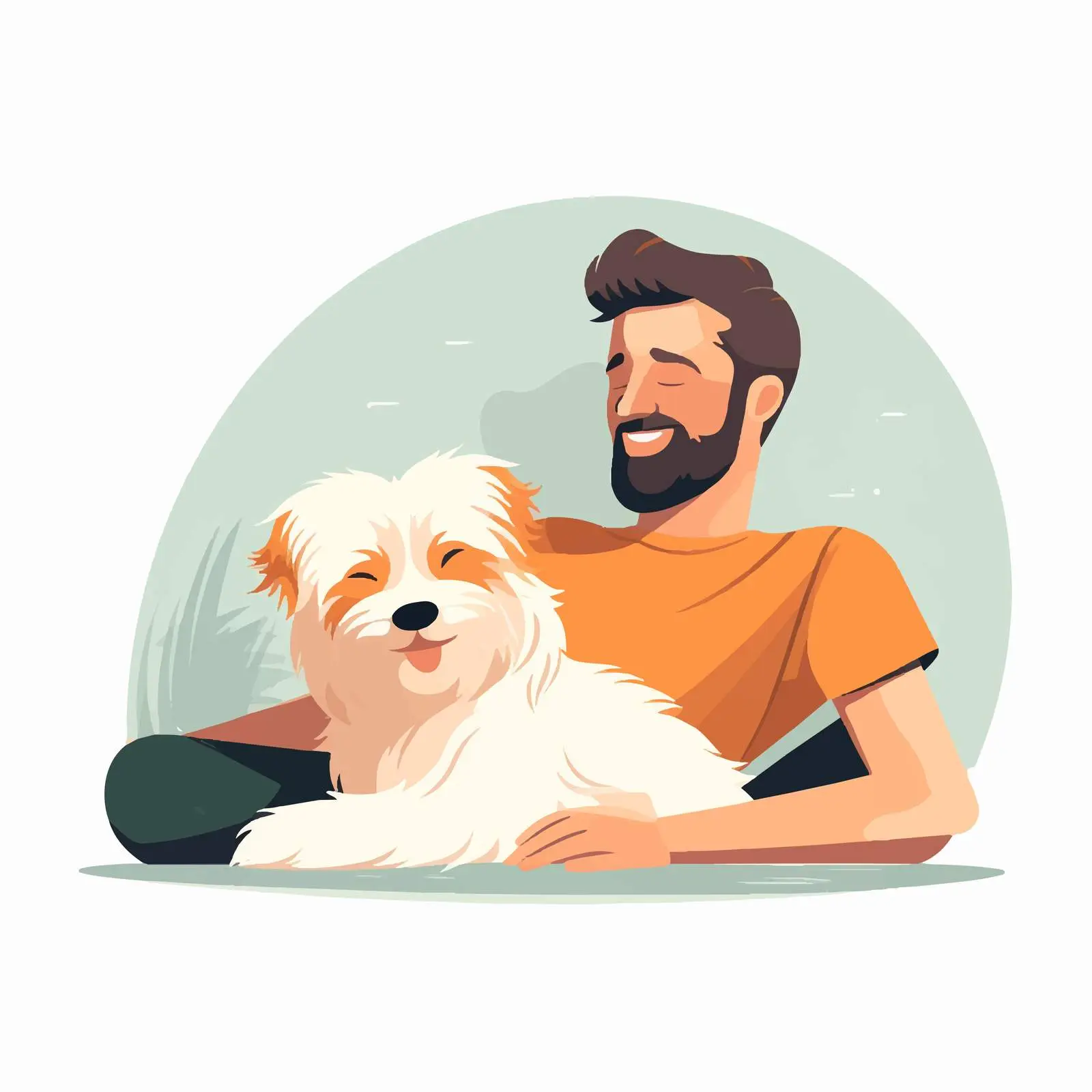Pet Owner Relaxing with Adorable Dog — free download from Dotvec