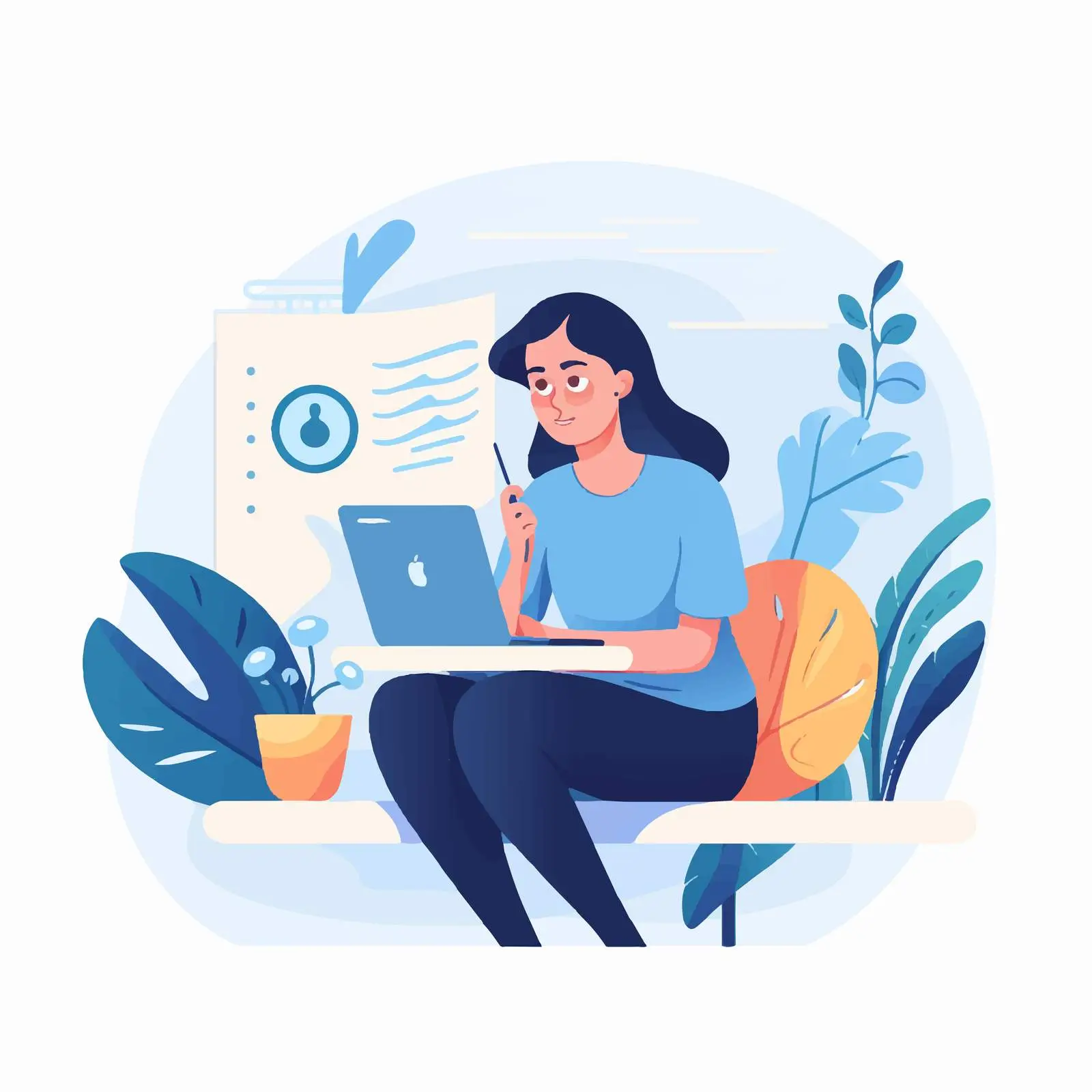 Student Selecting Answer in Online Test — free download from Dotvec