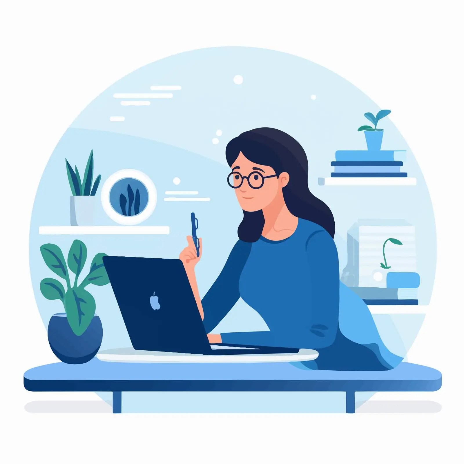 Student Engaged in Online Test Question — free download from Dotvec