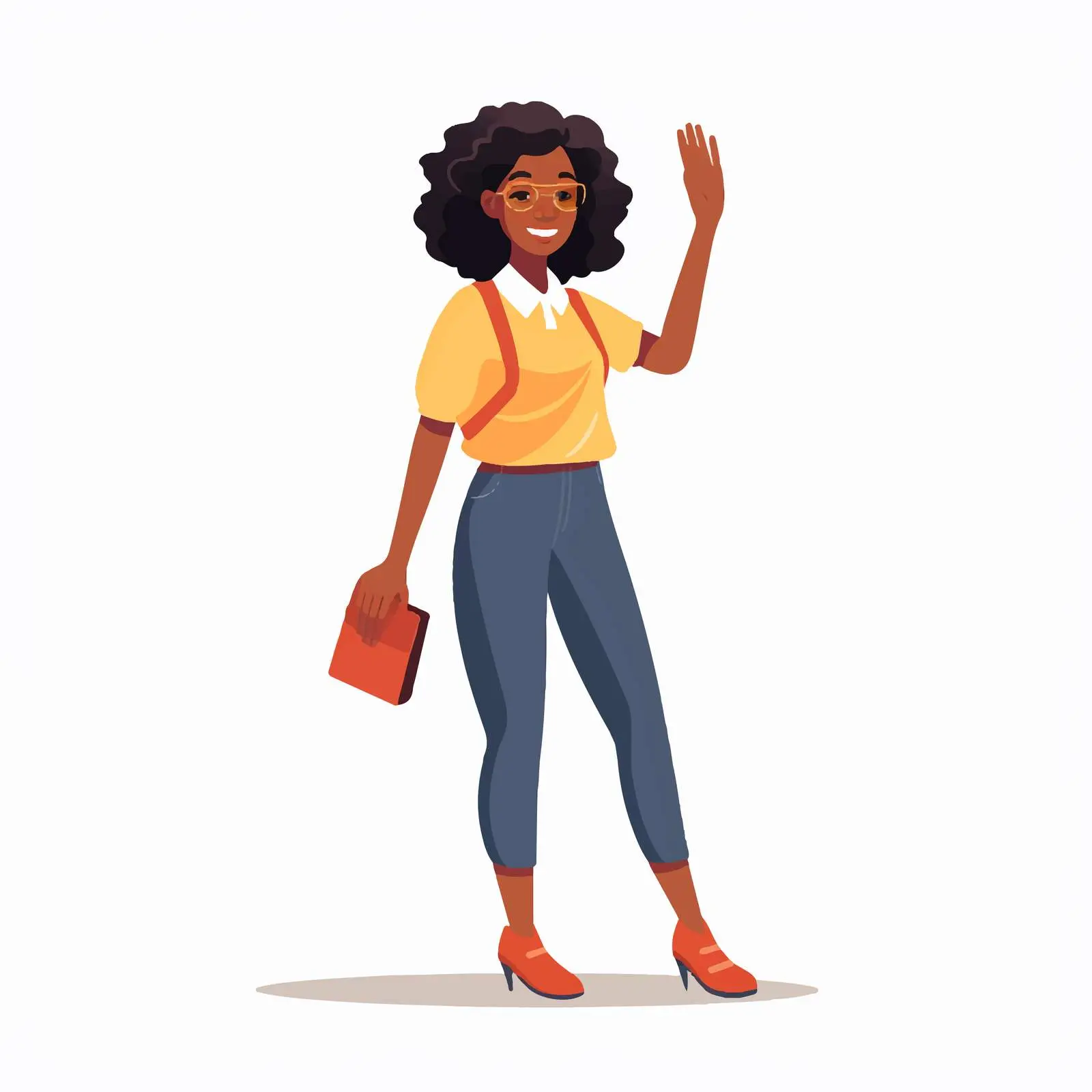 Person Waving Hello in Vector Style — free download from Dotvec