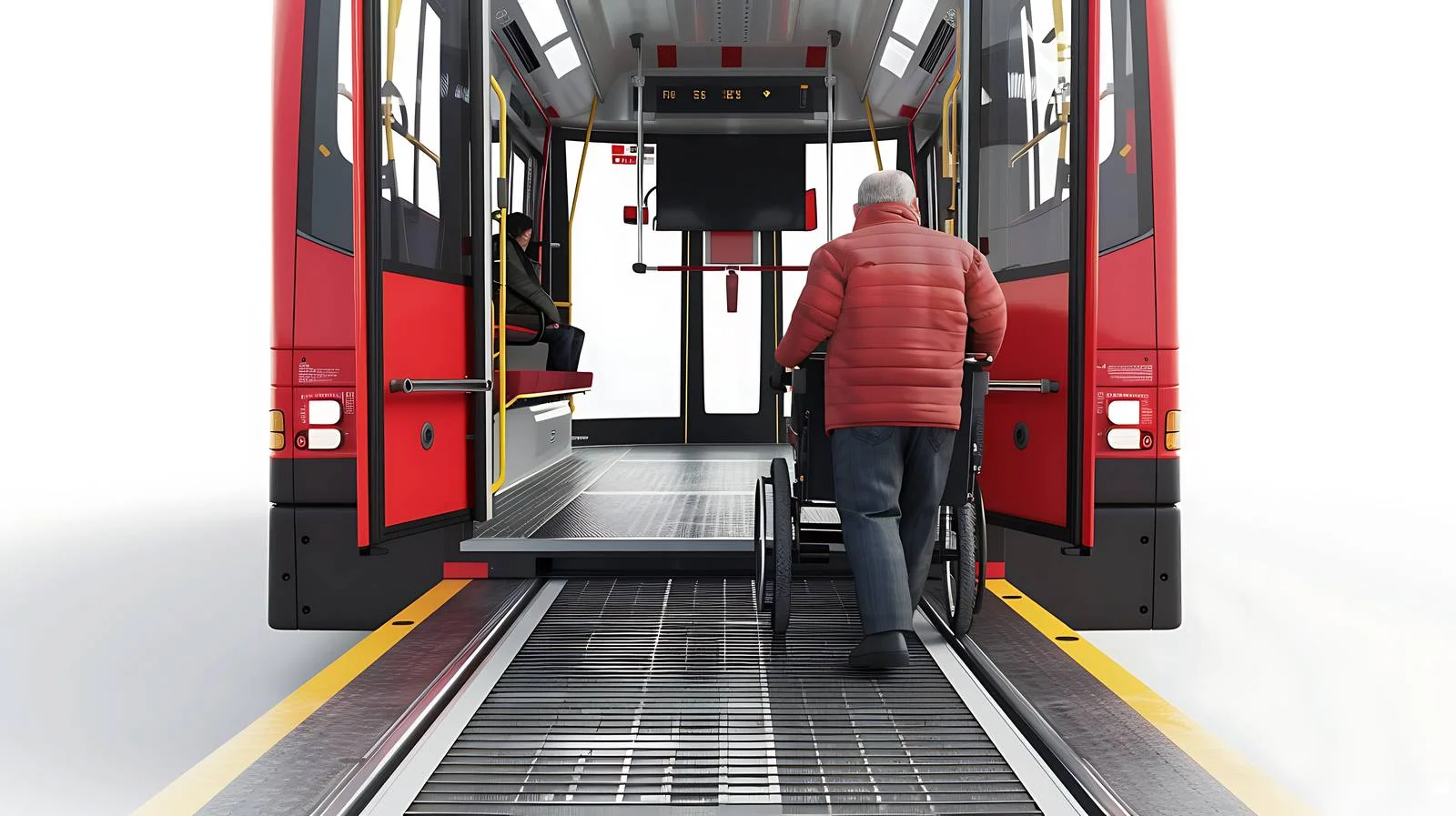 Accessibility: Person Enters Public Transport — free download from Dotvec