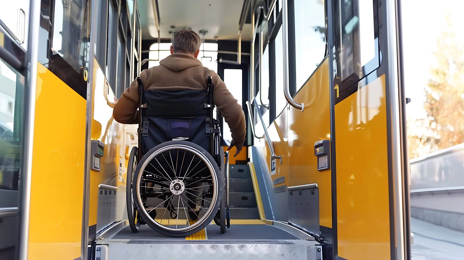 Individual with disability leaves public transport — free download from Dotvec