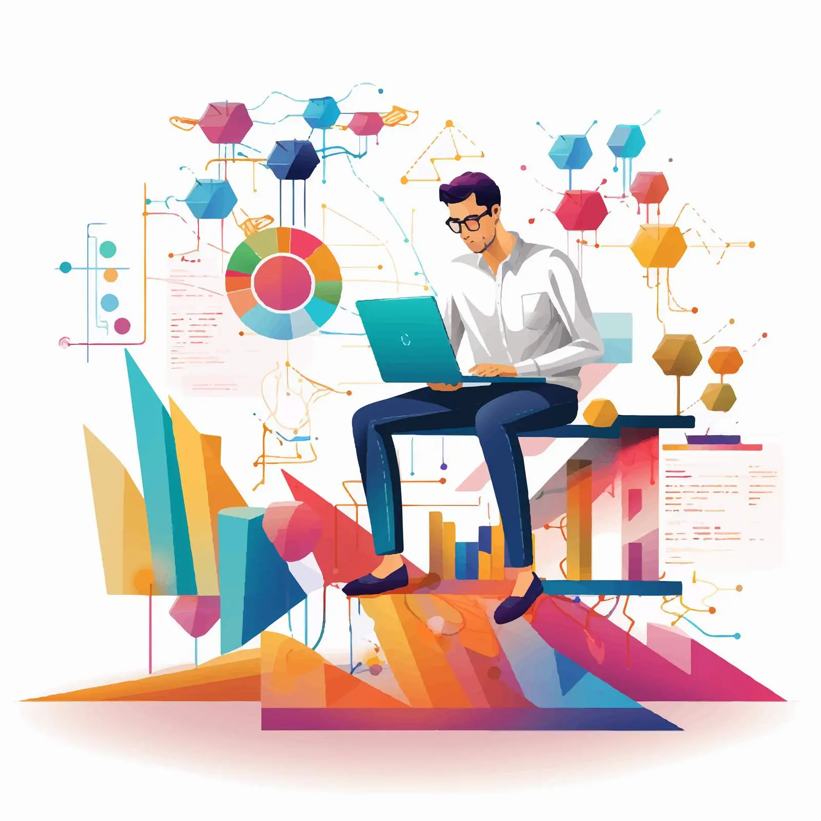 Business Charts and Data Analysis Vector — free download from Dotvec