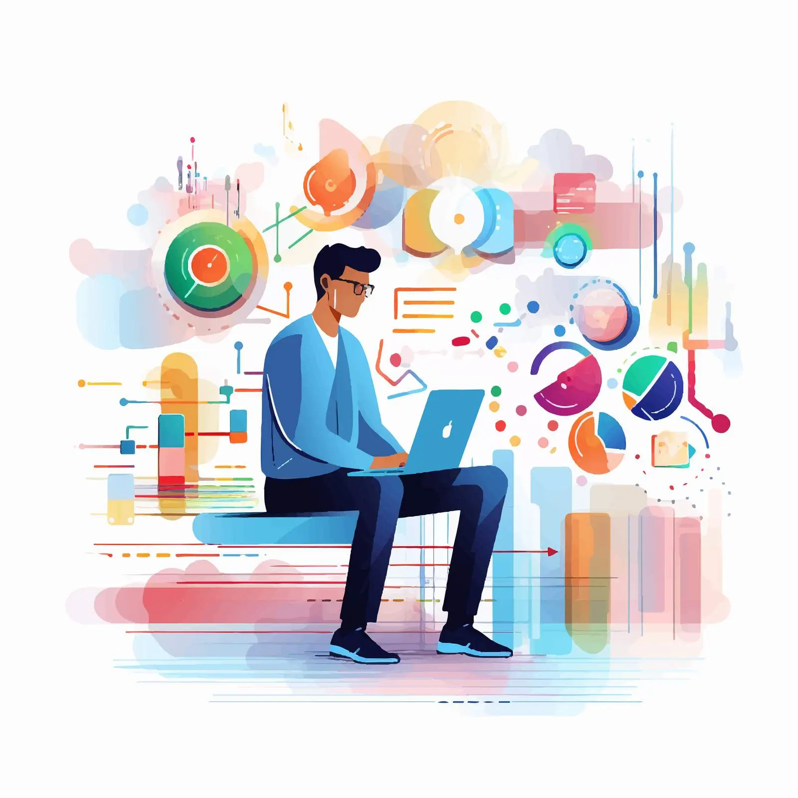 Business Data Analysis with Abstract Charts — free download from Dotvec