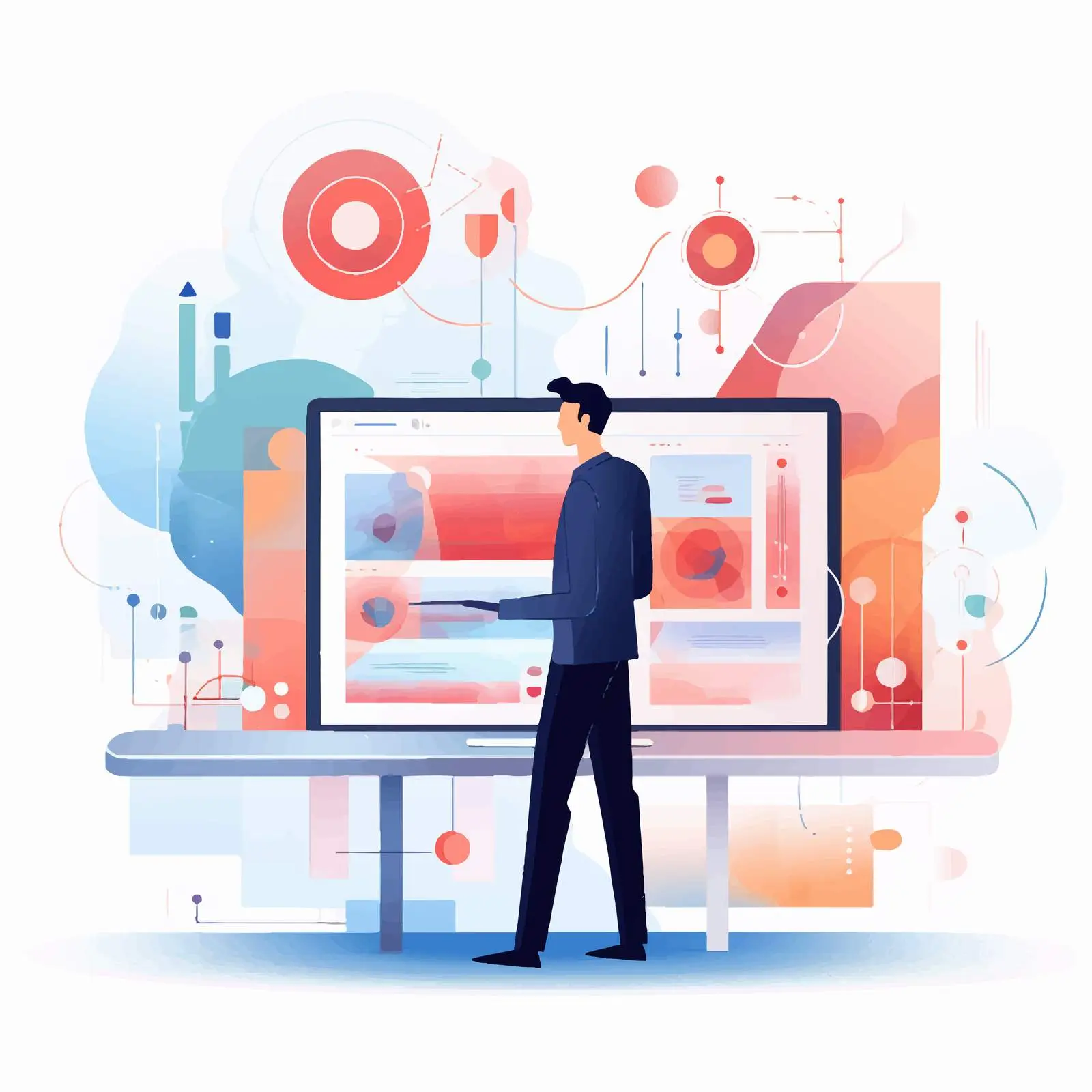 Business Data Analysis with Abstract Charts – free market research image from Dotvec