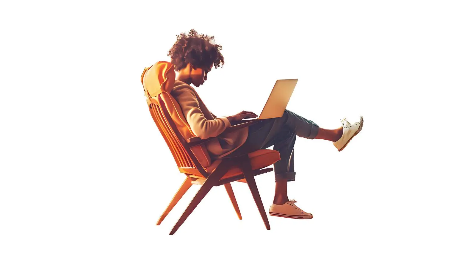 Person Working on Laptop in Lounge Chair — free download from Dotvec