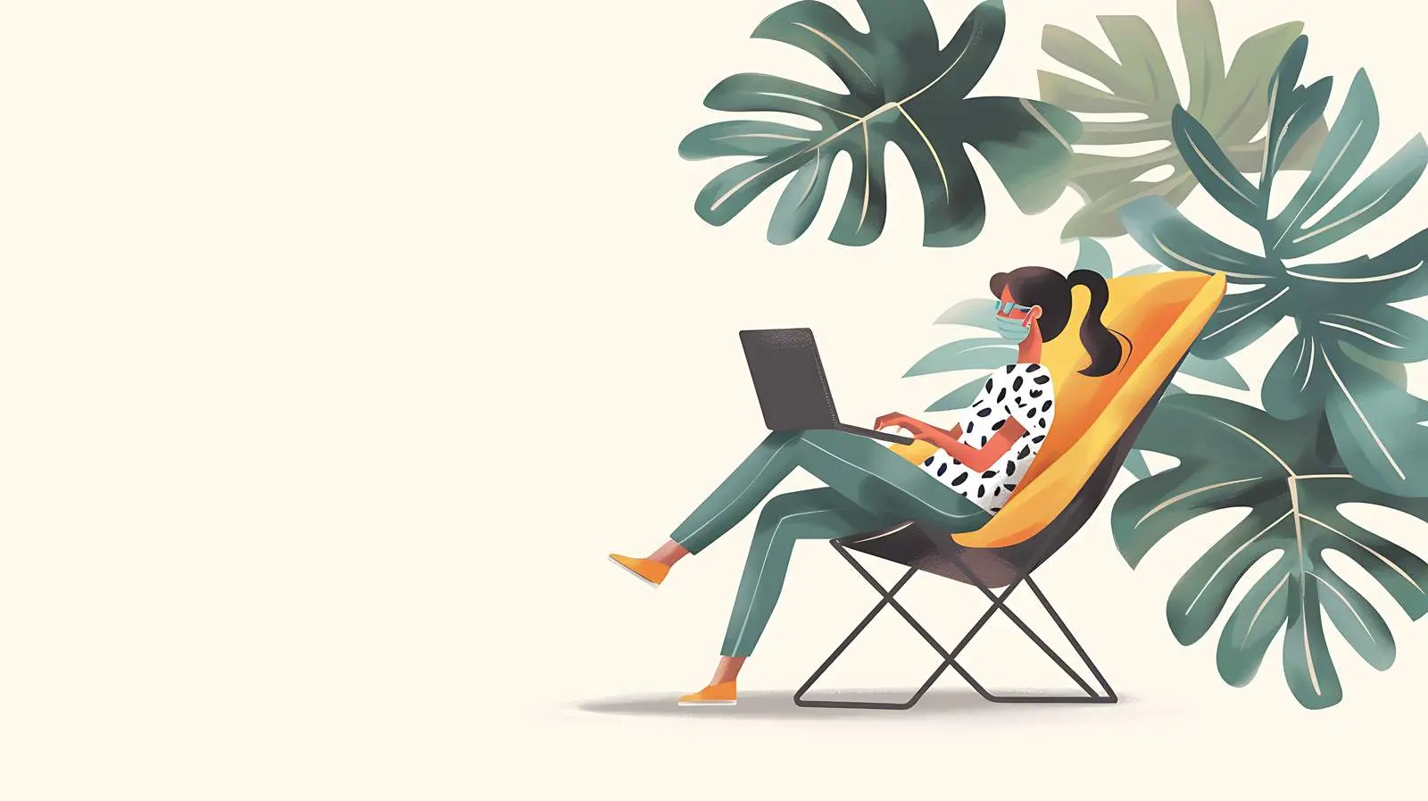 Person Working on Laptop in Lounge Chair — free download from Dotvec