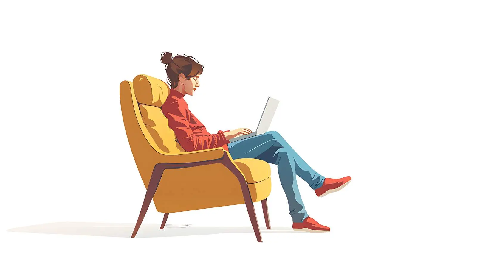 Person Working on Laptop in Lounge Chair — free download from Dotvec