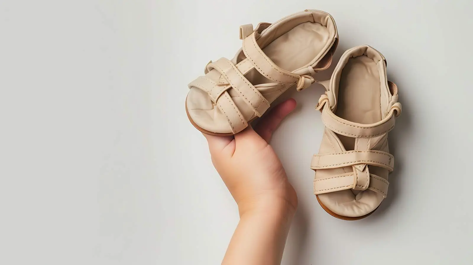 Cute Baby Sandals Held by Parent's Hand – free soft materials image from Dotvec