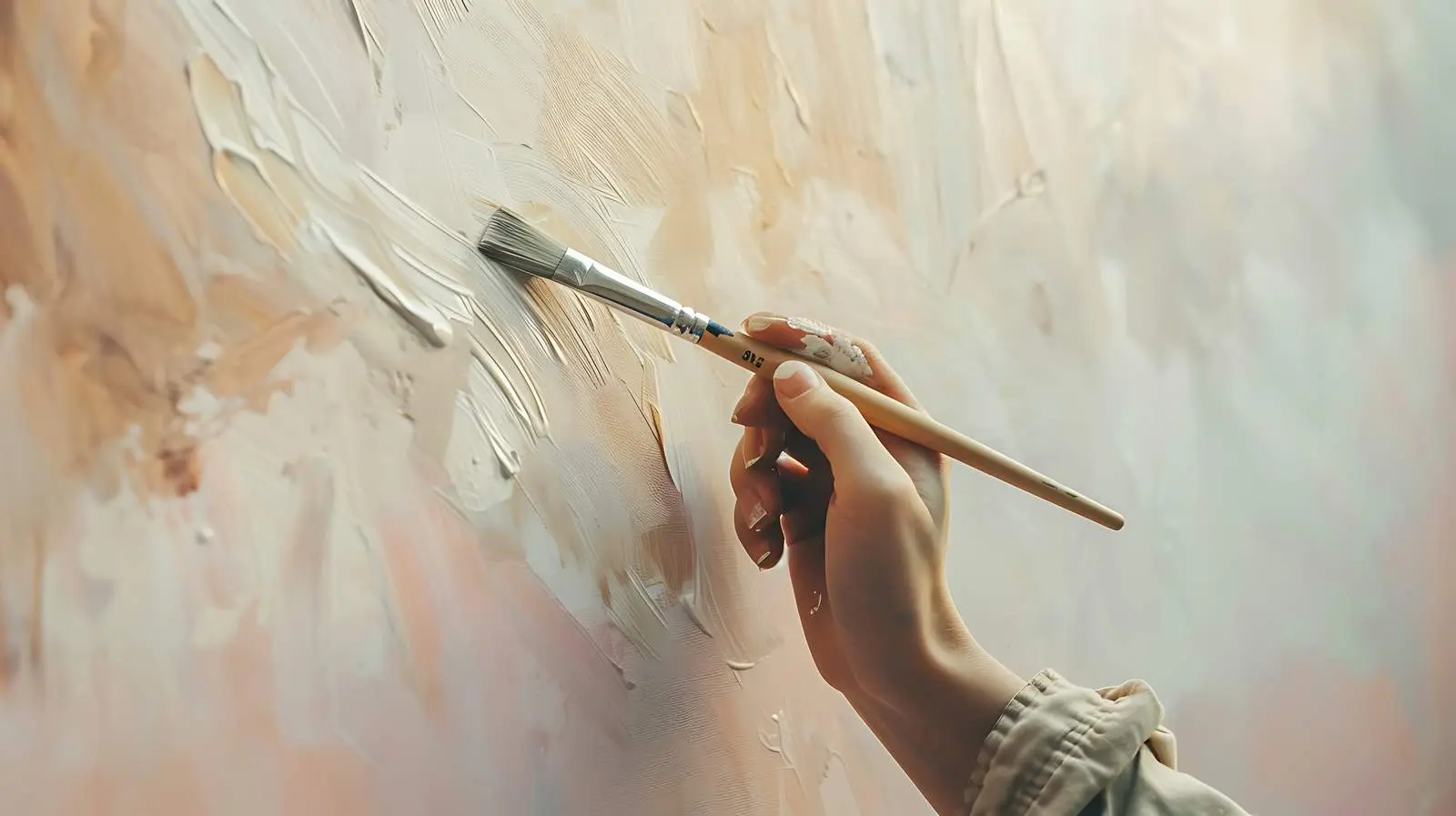 Person Holding Painting Brush on Neutral Background – free paint image from Dotvec