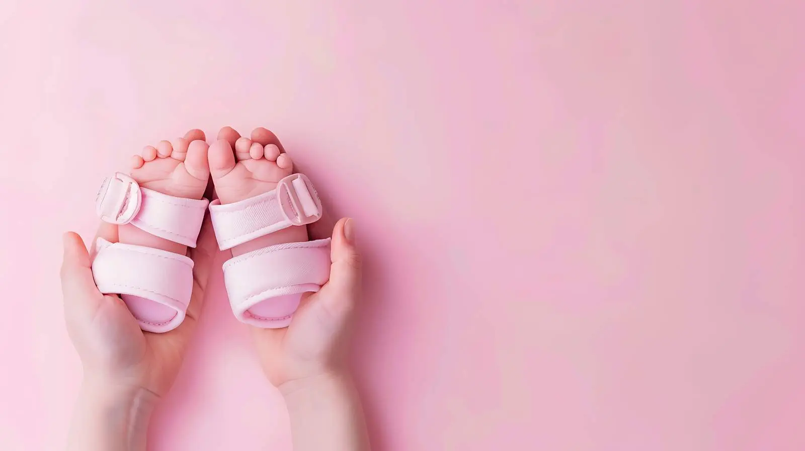 Cute Baby Sandals Held in Gentle Hands — free download from Dotvec