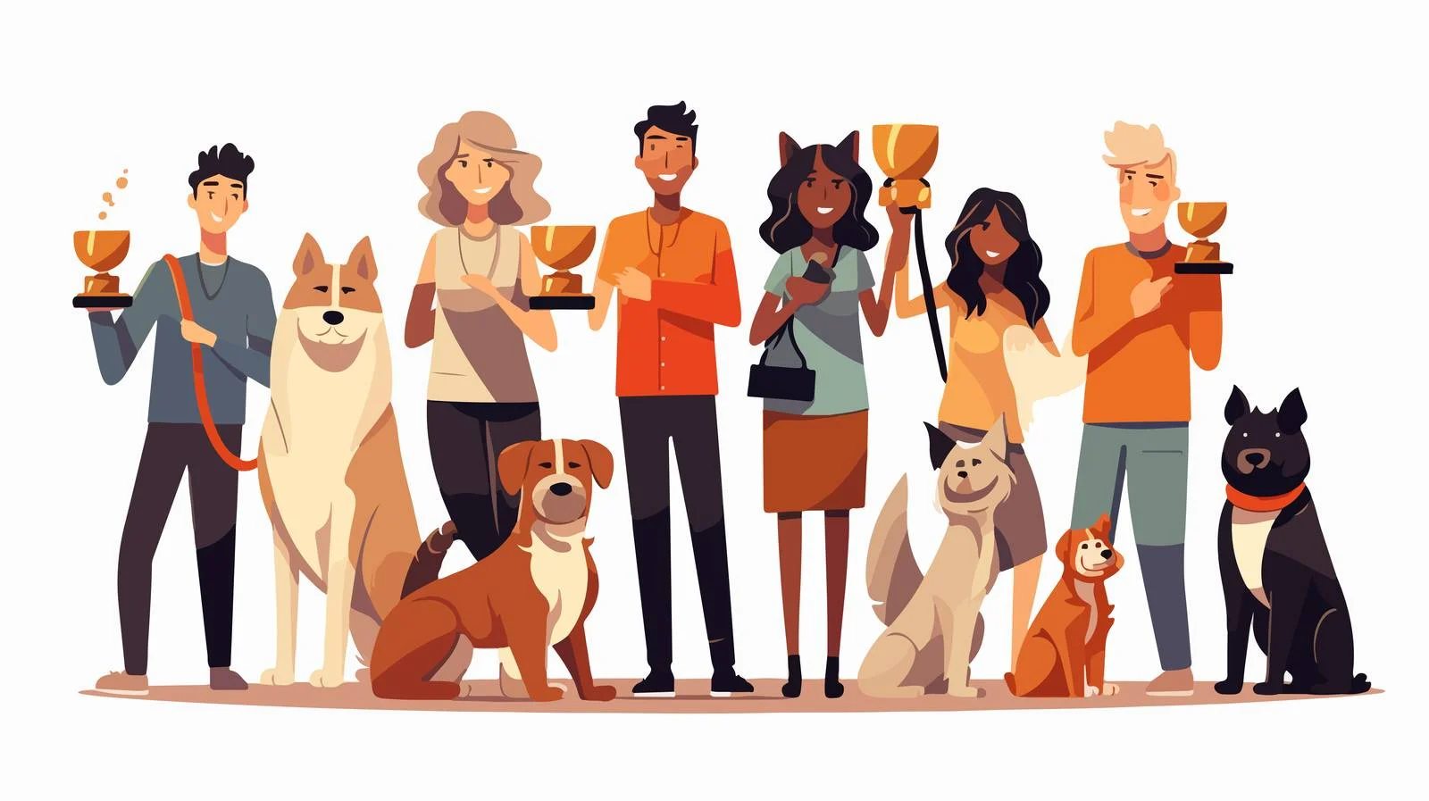 Joyful Pet Owners with Purebred Dogs — free download from Dotvec