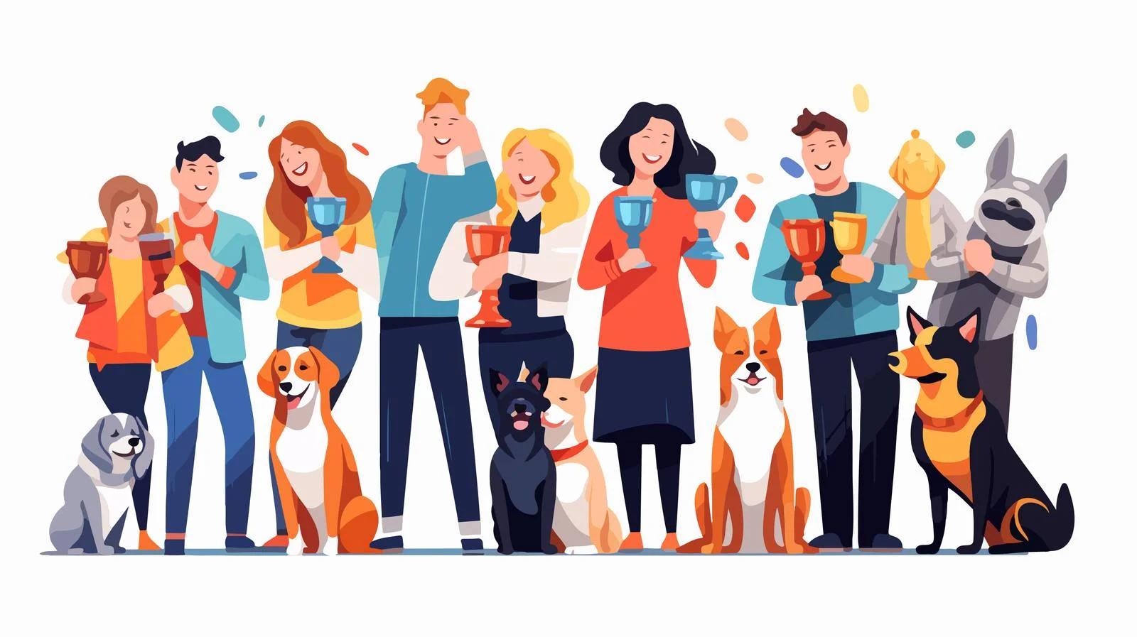 Joyful Purebred Dog Owners Smiling Together — free download from Dotvec