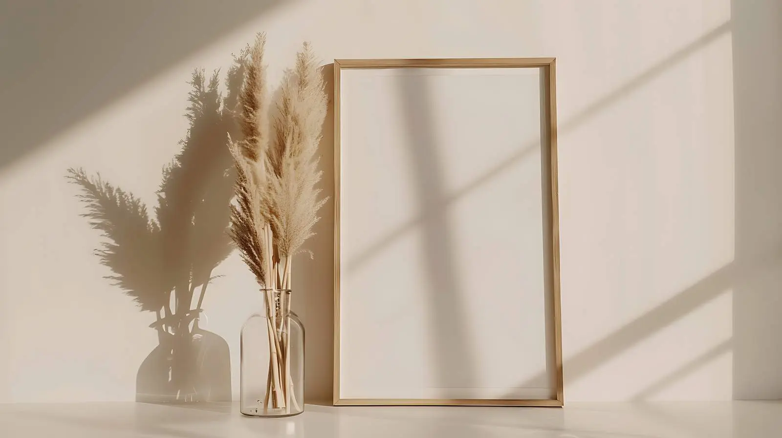 Blank Photo Frame with Dried Grass Stems — free download from Dotvec