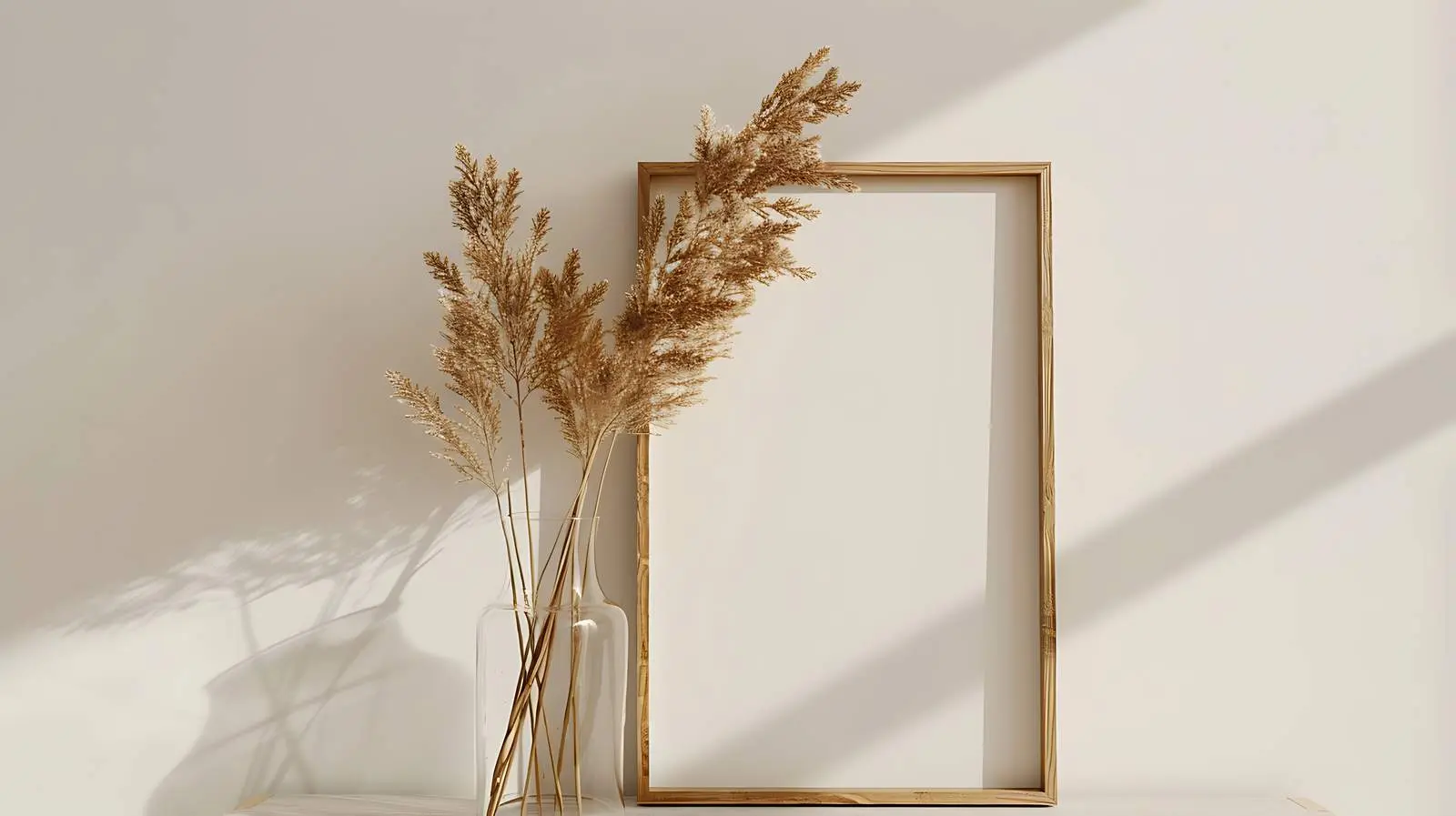 Blank Photo Frame with Dried Grass Stems — free download from Dotvec