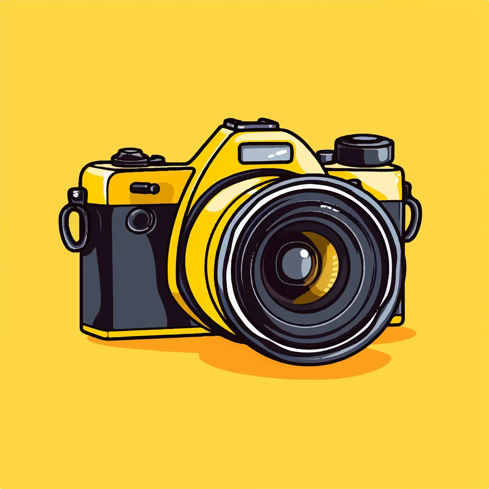 Elegant Photography Design on Yellow Background — free download from Dotvec