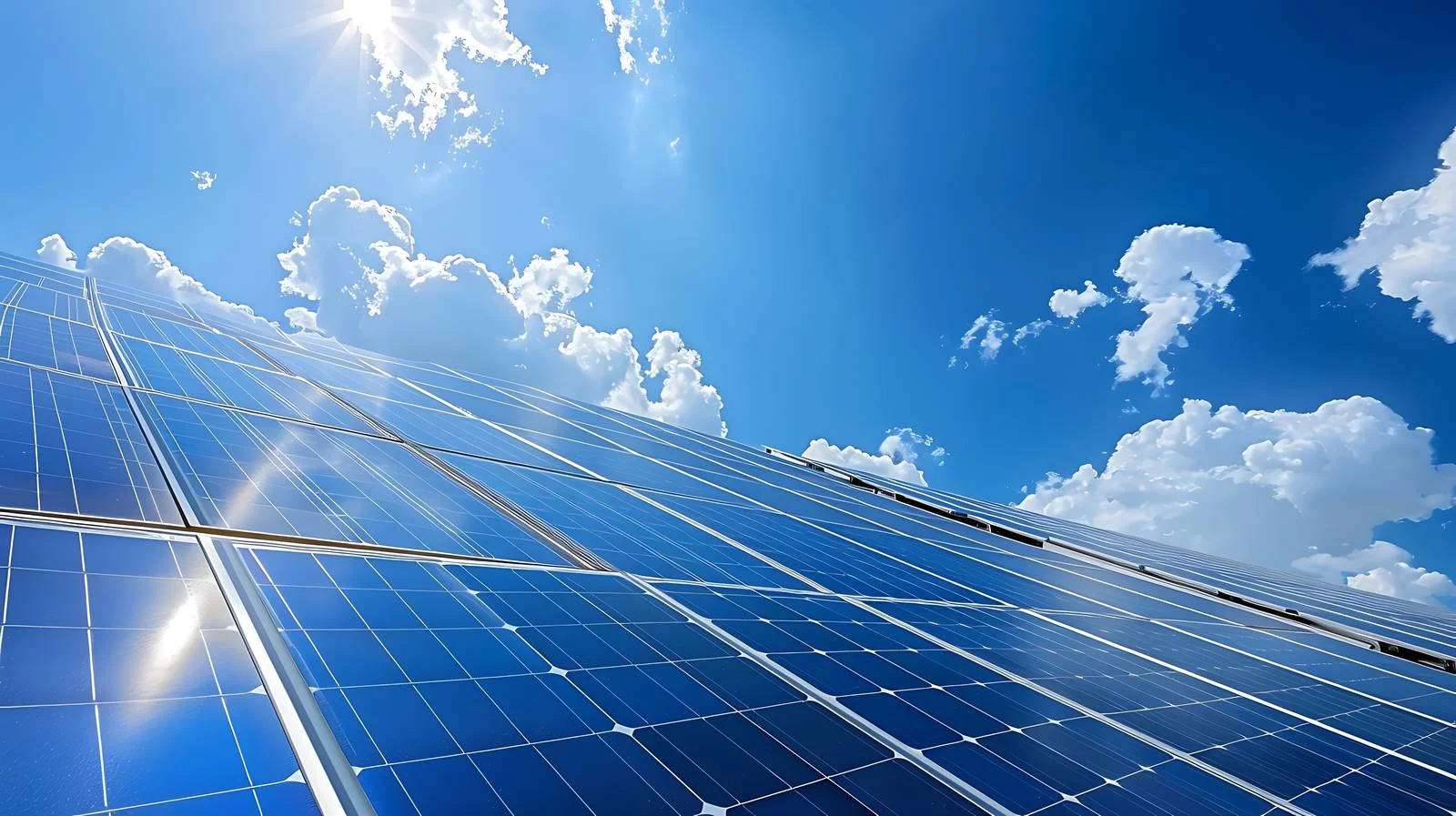 Solar Panels Against Blue Sky Background — free download from Dotvec