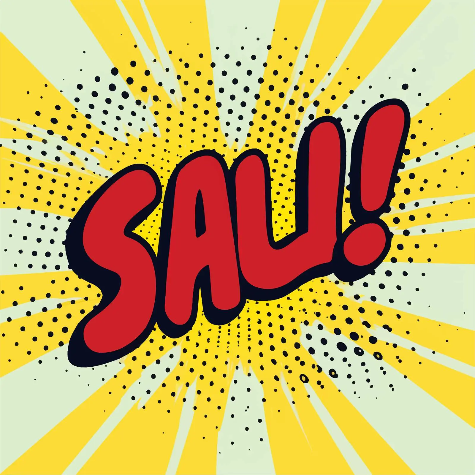 Salut! Hello in French Comic Speech Bubble — free download from Dotvec