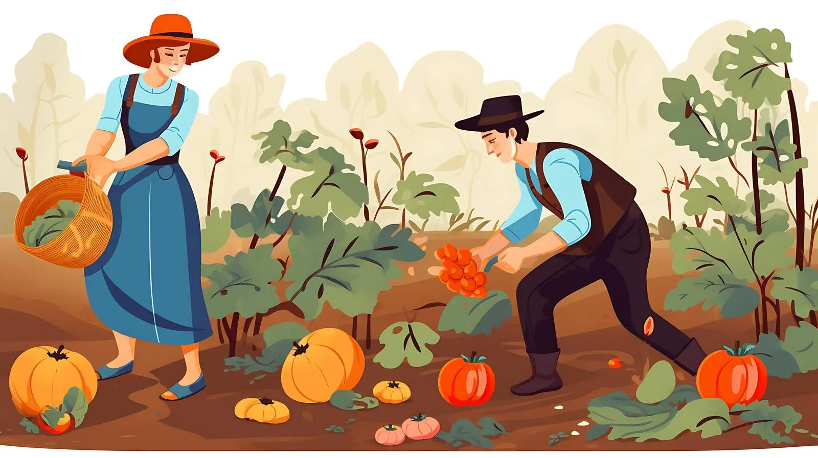Harvesting Vegetables Together — free download from Dotvec
