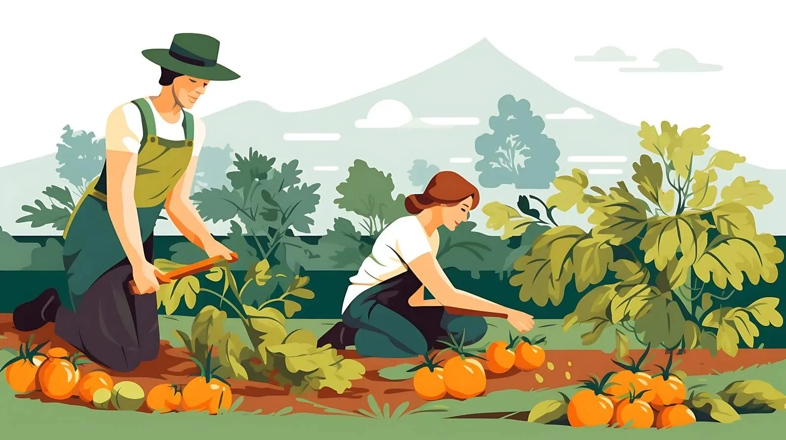 Harvesting Vegetables Together — free download from Dotvec