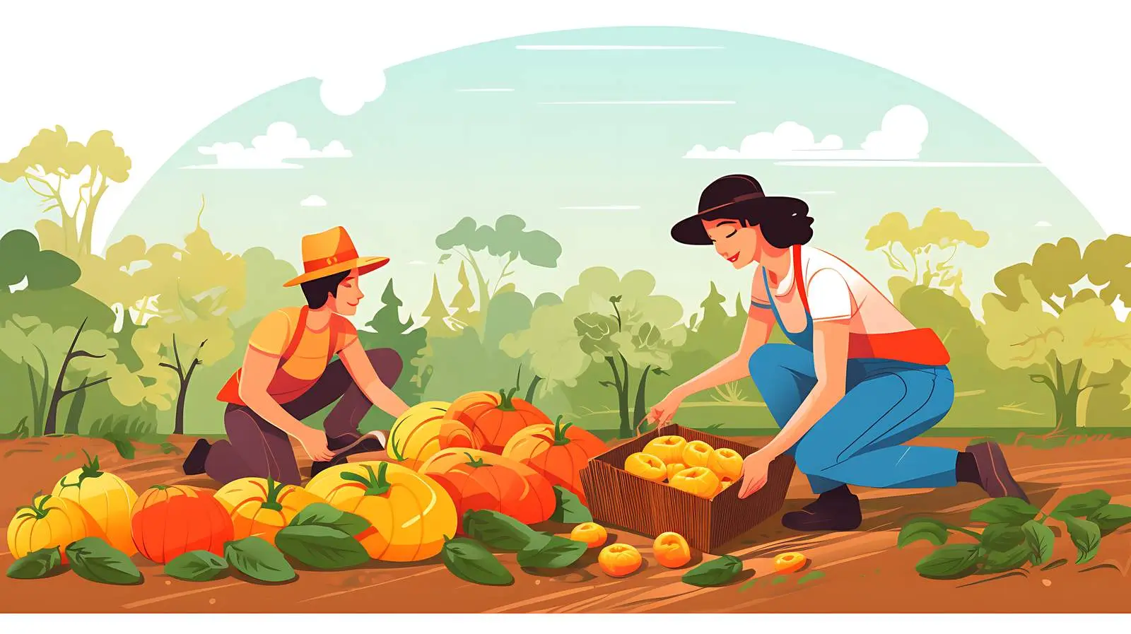 Harvesting Vegetables Together — free download from Dotvec