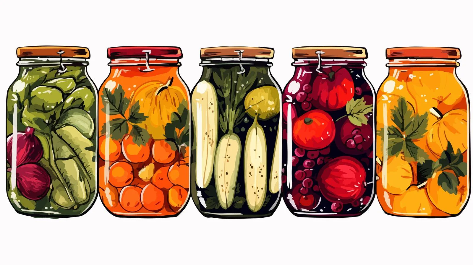 Preserved Harvest in Glass Jars — free download from Dotvec