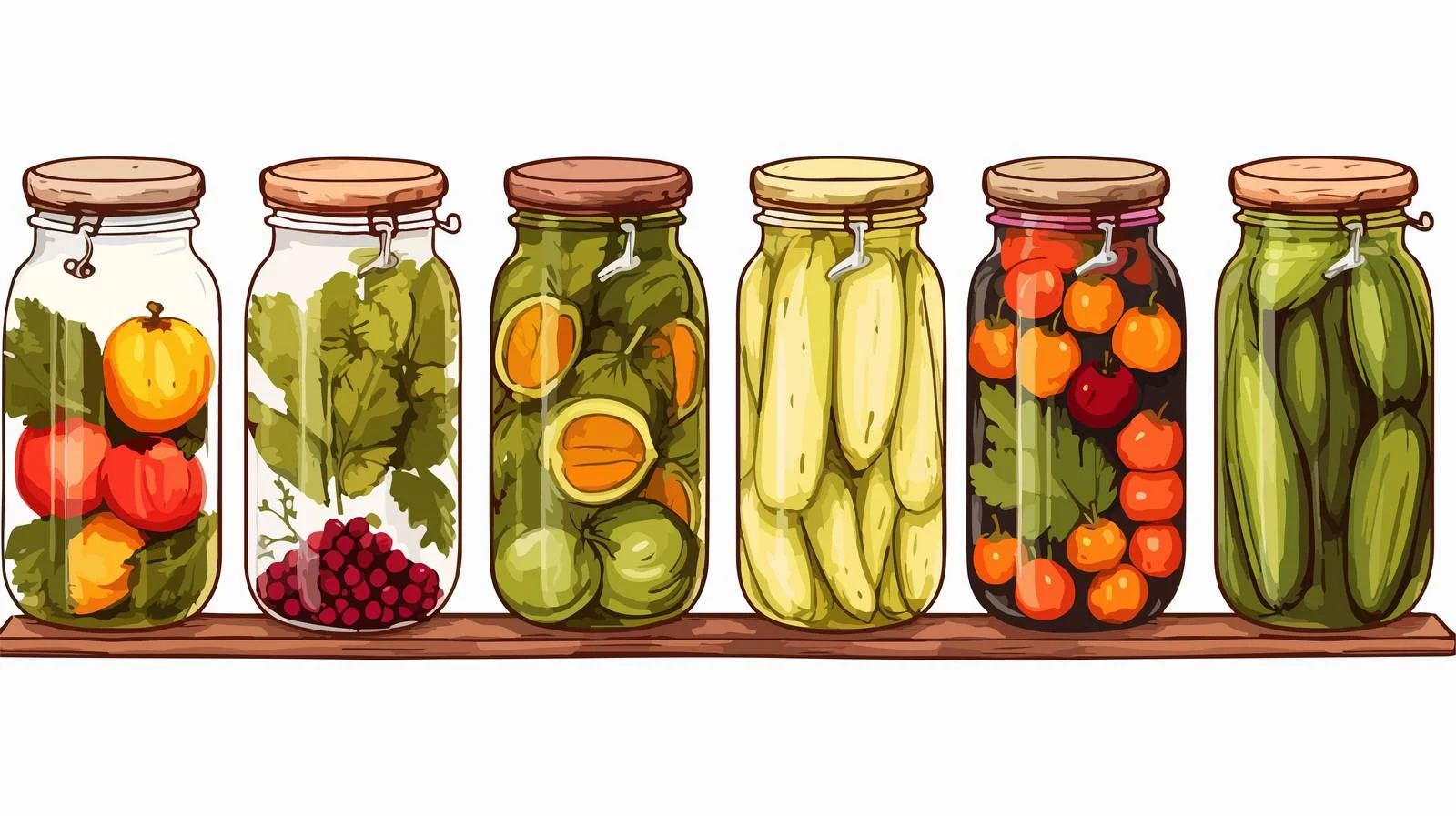 Assorted Pickled Jars with Fresh Produce — free download from Dotvec