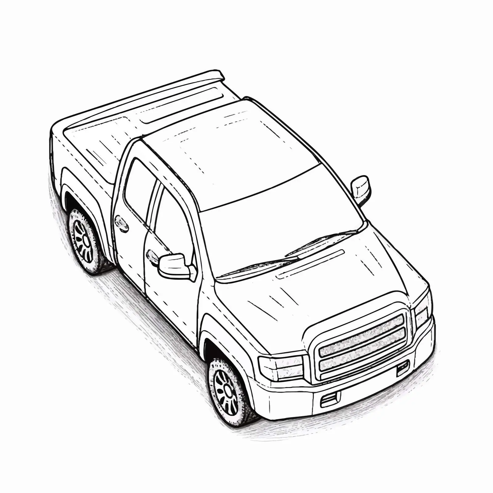 Pickup Car Outline Vector Illustration — free download from Dotvec