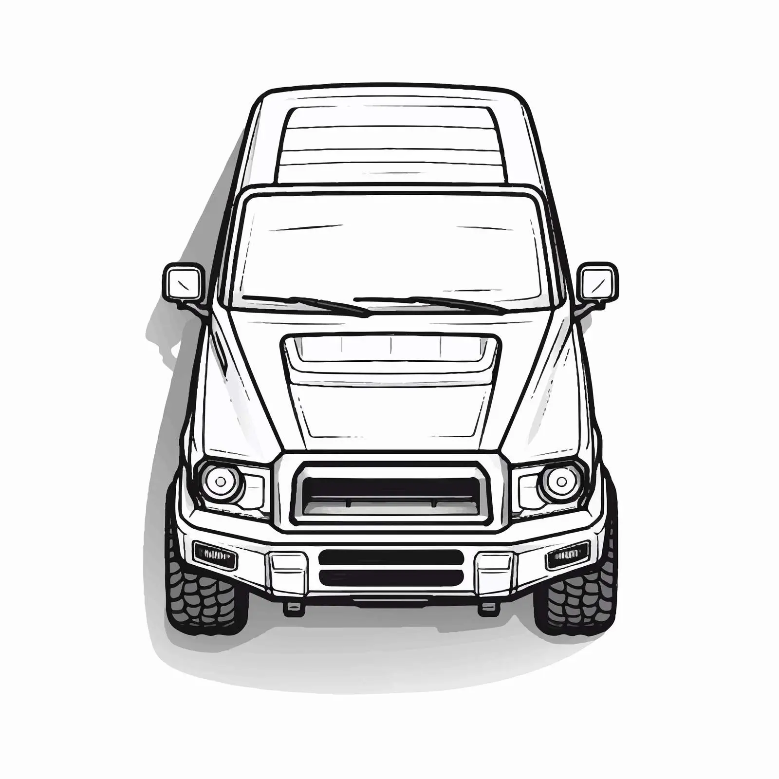 Outline of Pickup Truck Vector Illustration — free download from Dotvec