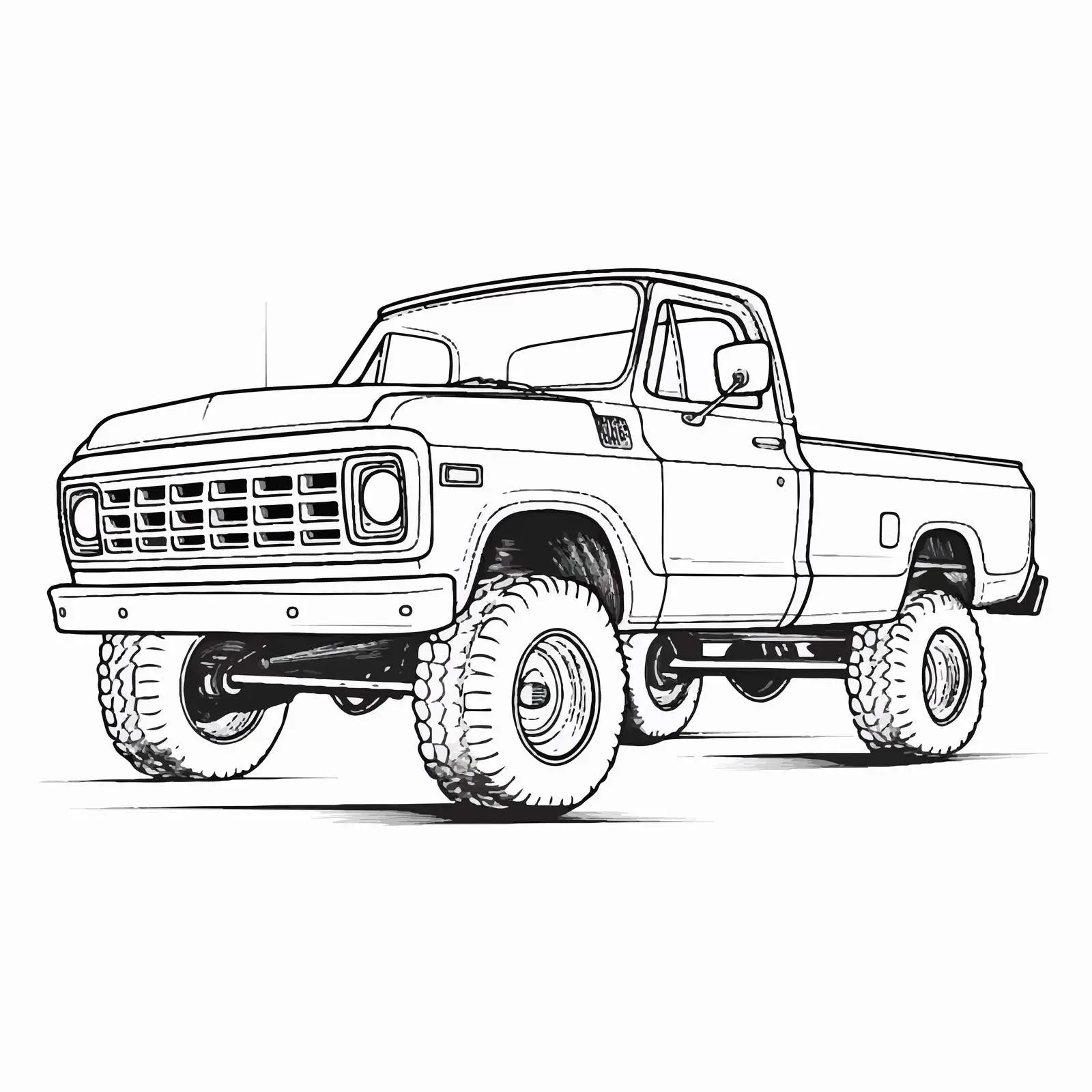 Pickup Truck Outline Vector Illustration — free download from Dotvec