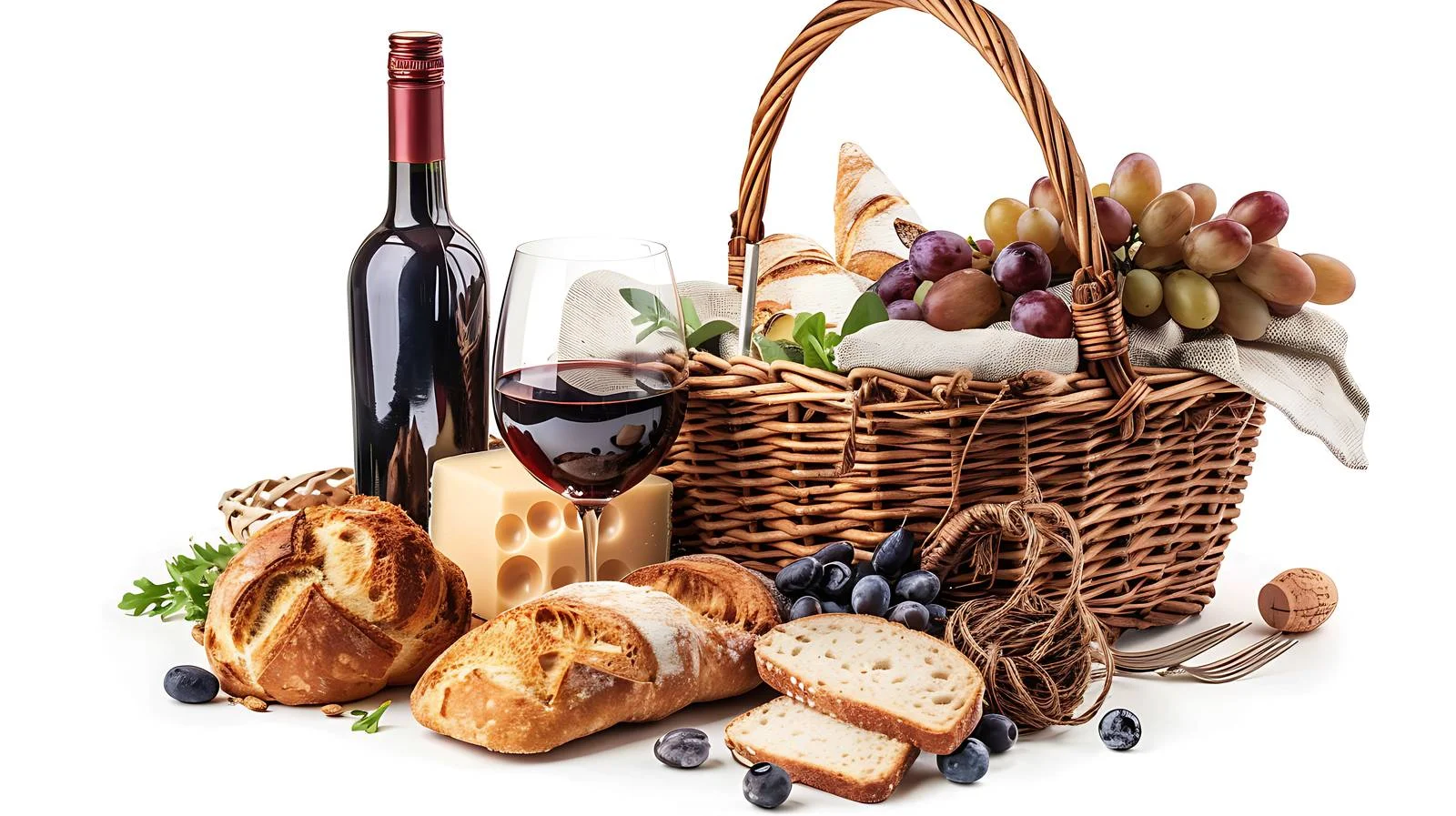 Texas Picnic Basket Featuring Wine and Cheese — free download from Dotvec