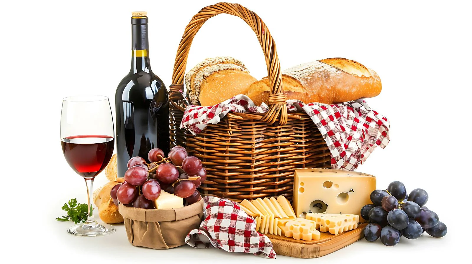 Luxurious Picnic Basket with Wine Selection — free download from Dotvec