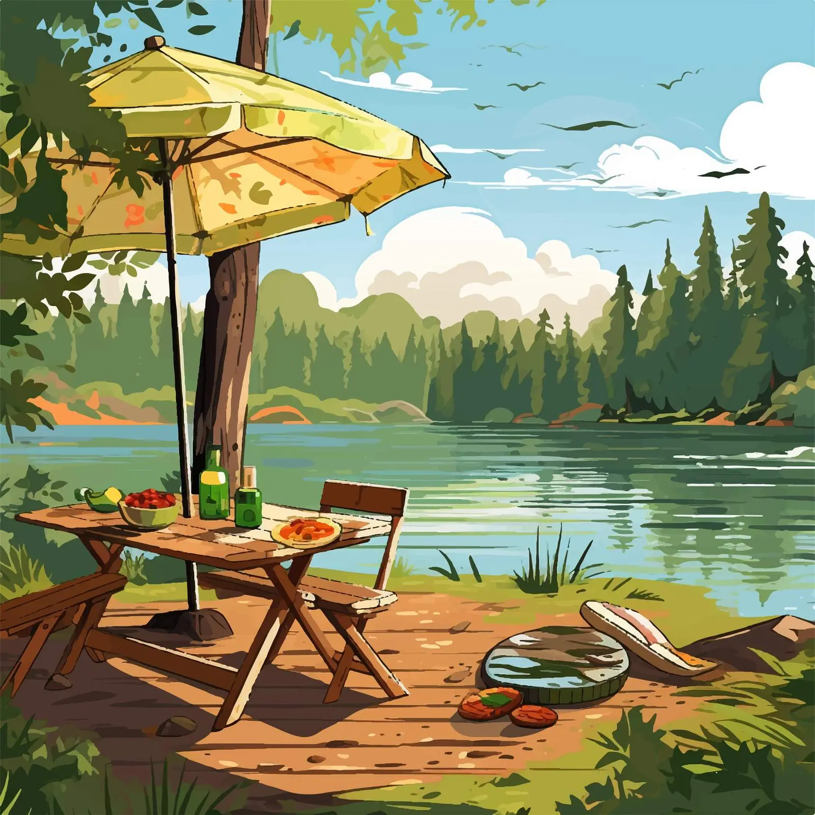 Outdoor Picnic Dining with Pizza in Nature — free download from Dotvec