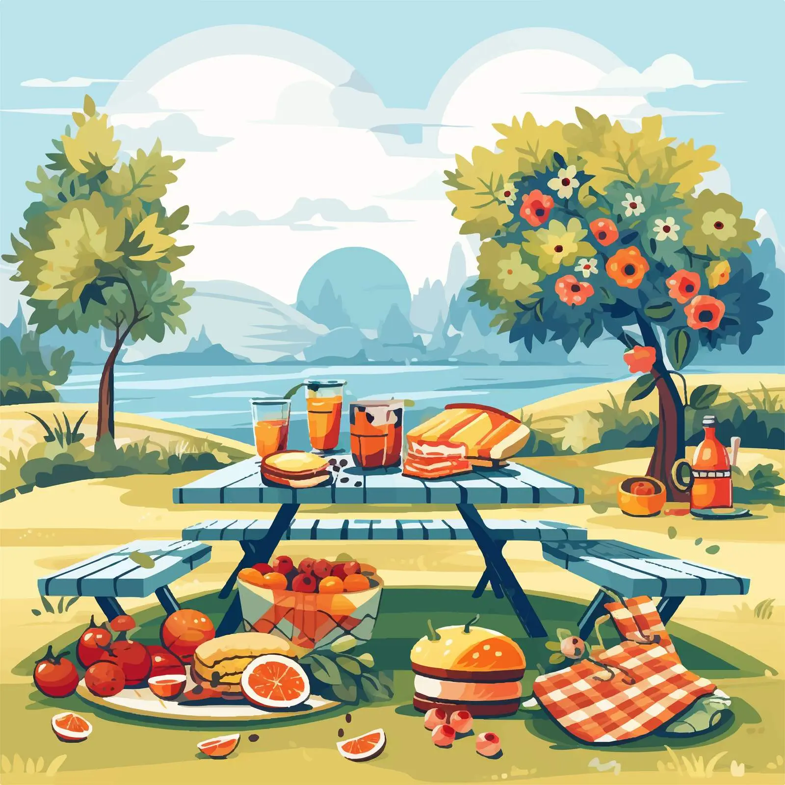 Festive Picnic Party Celebration Cartoon Vector — free download from Dotvec