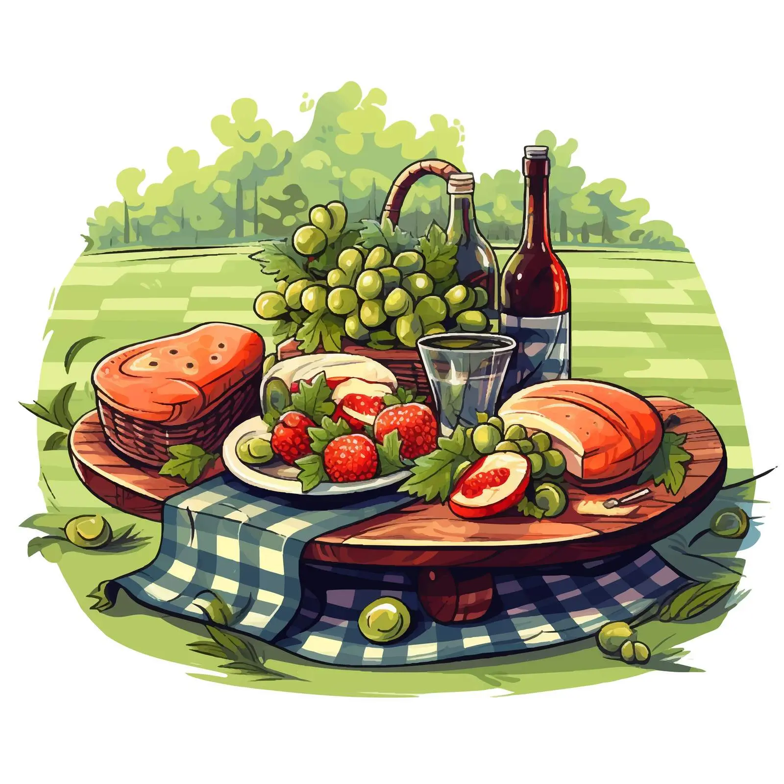 Cartoon Vector Illustration of Picnic Party Celebration — free download from Dotvec