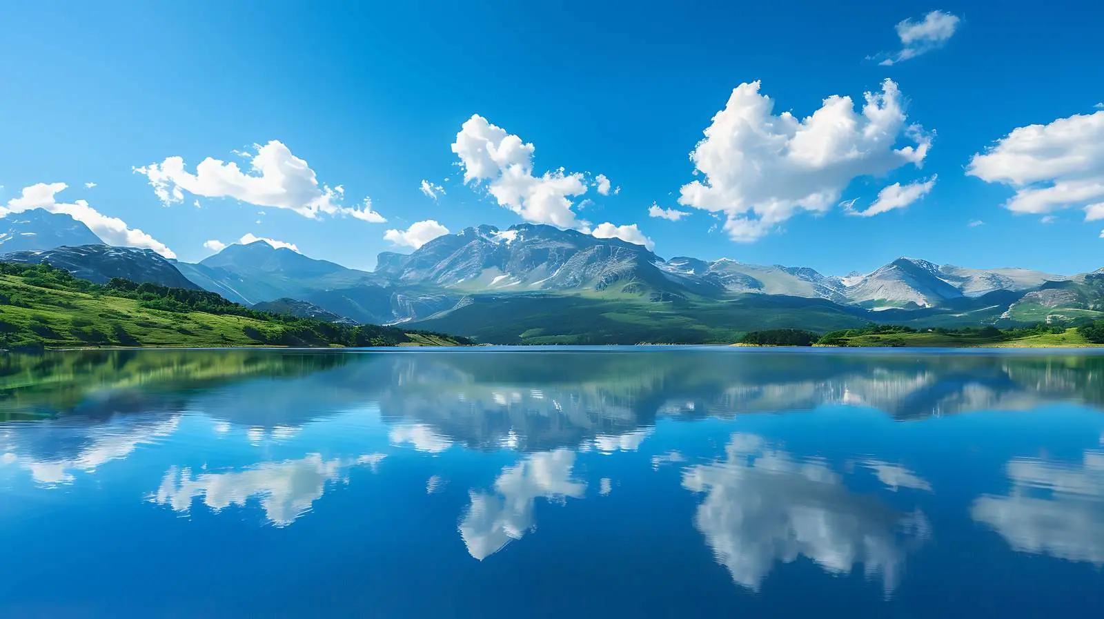 Scenic Lake with Majestic Mountains and Clouds — free download from Dotvec