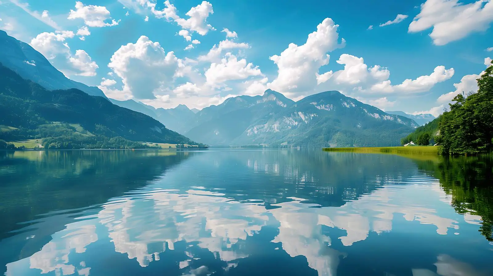 Scenic Lake View Surrounded by Majestic Mountains — free download from Dotvec