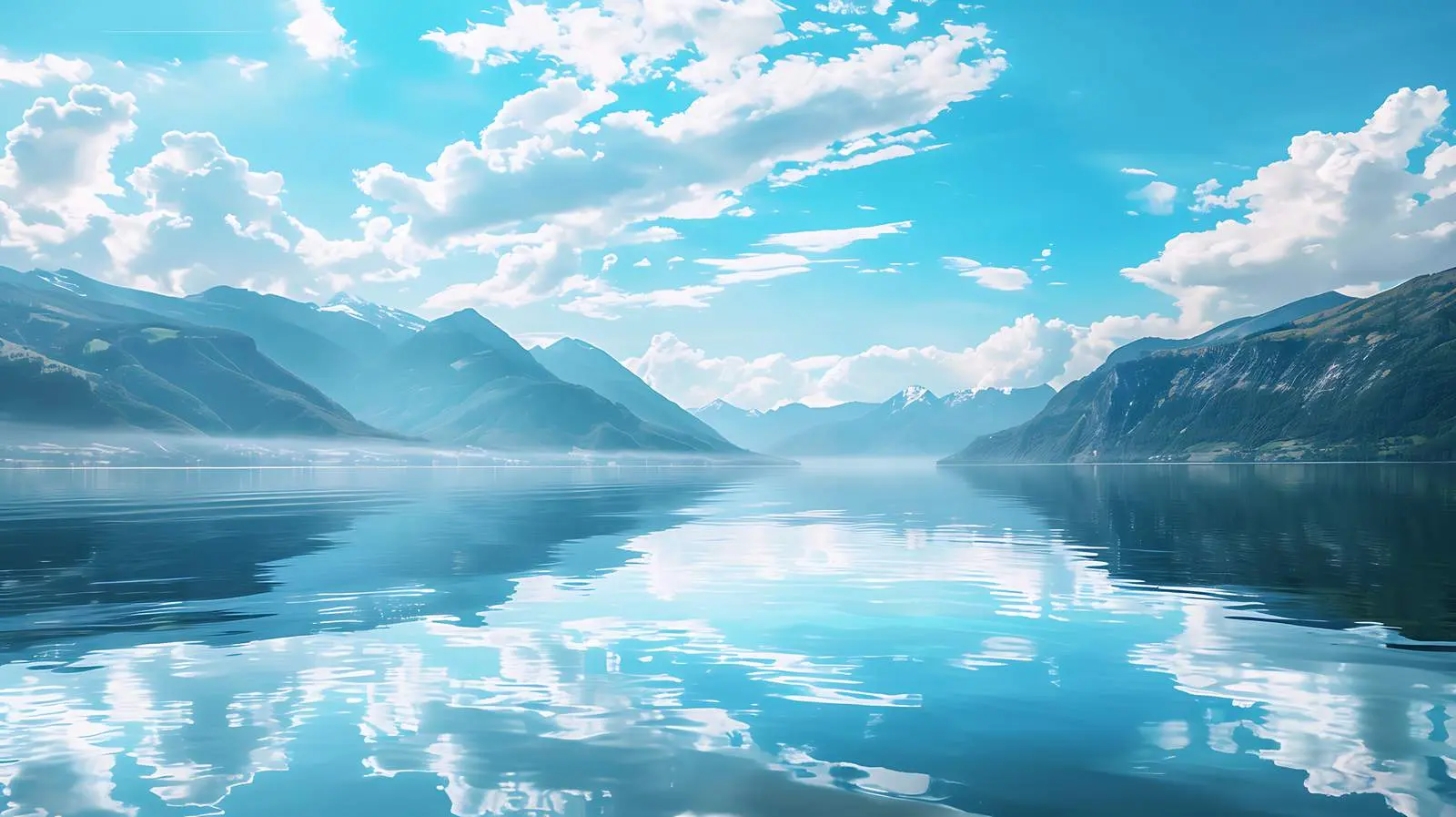 Scenic Lake Reflection with Mountains and Clouds — free download from Dotvec