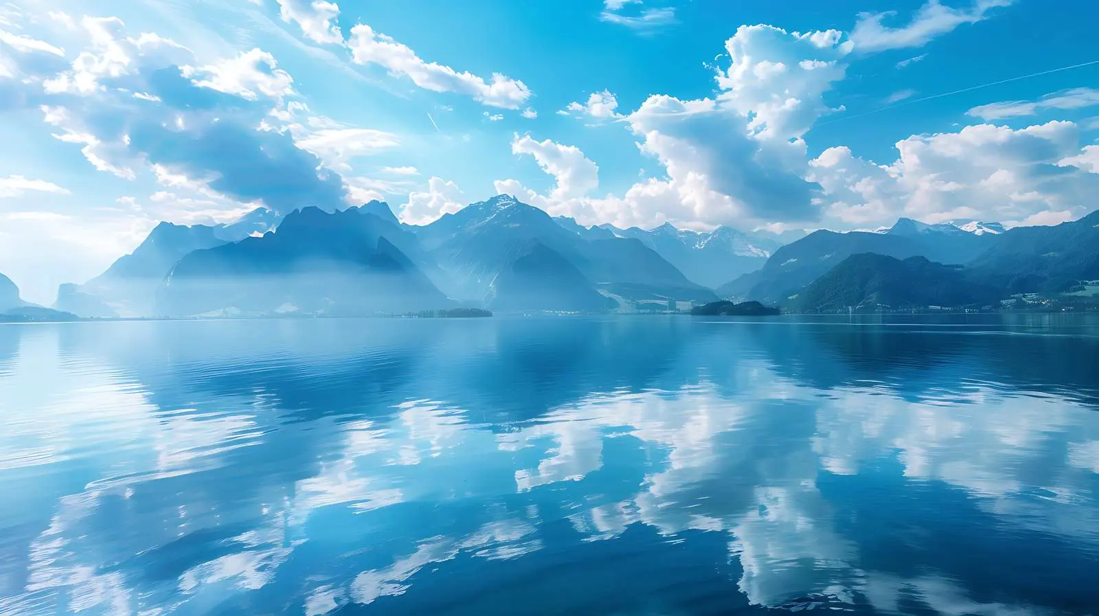 Scenic Lake Reflection with Mountains and Clouds — free download from Dotvec