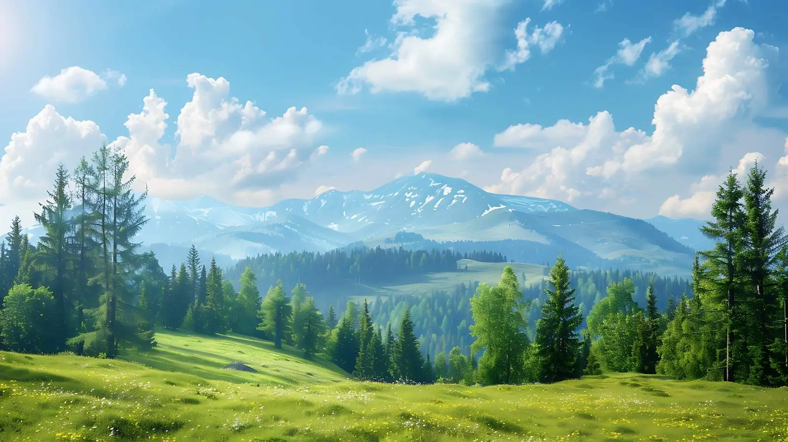 Scenic Mountain Forest Under Clear Sky — free download from Dotvec