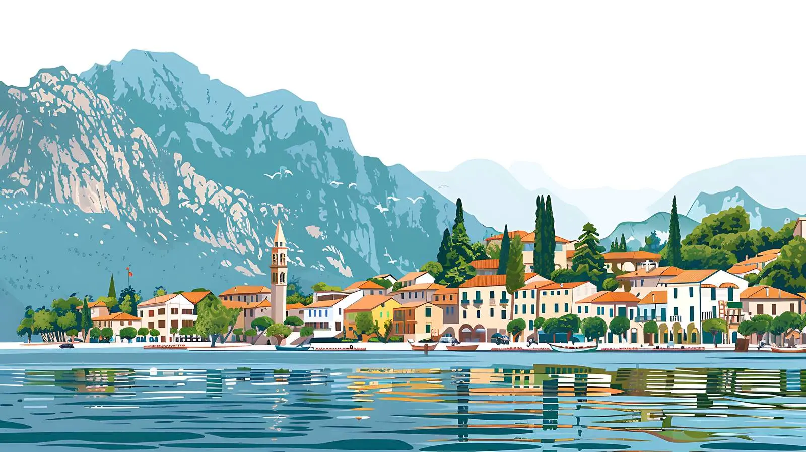 Charming Old Town with Mountain and Lake Views – free viewpoint image from Dotvec