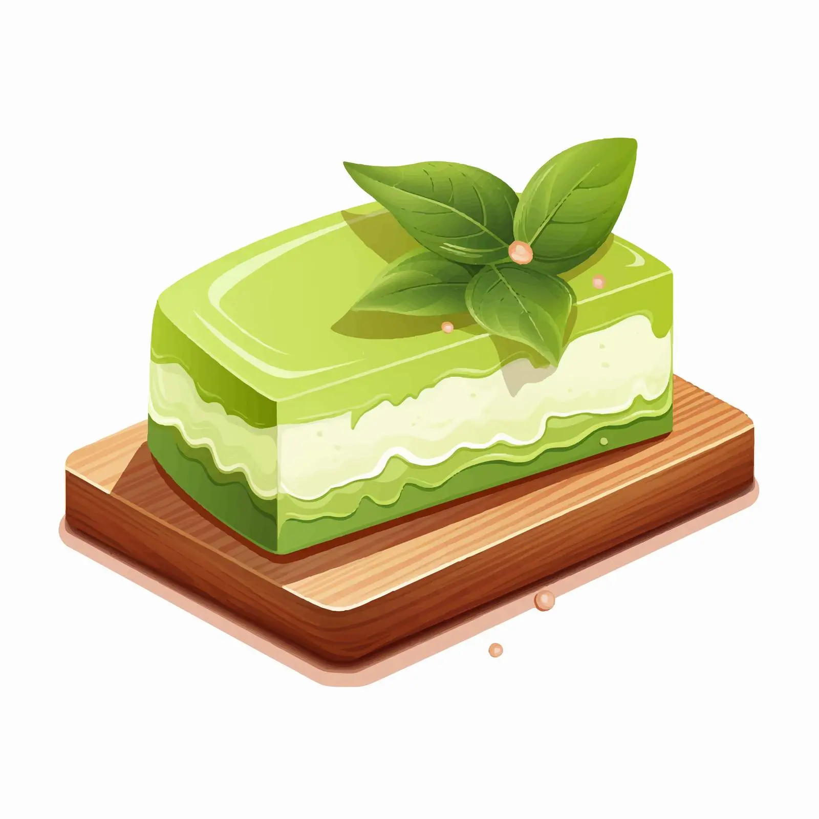 Matcha Cake Slice with Green Tea Flavor free images image from Dotvec