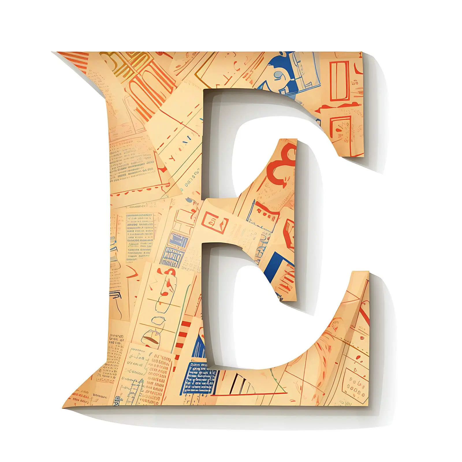 Textured Paper with Newspaper Pattern and Shapes — free download from Dotvec