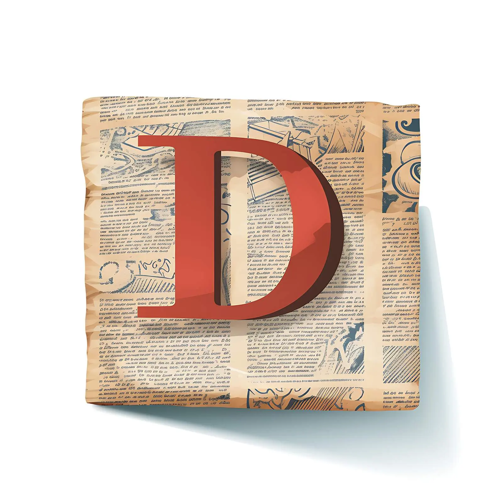 Textured Paper with Newspaper Pattern and Shapes — free download from Dotvec
