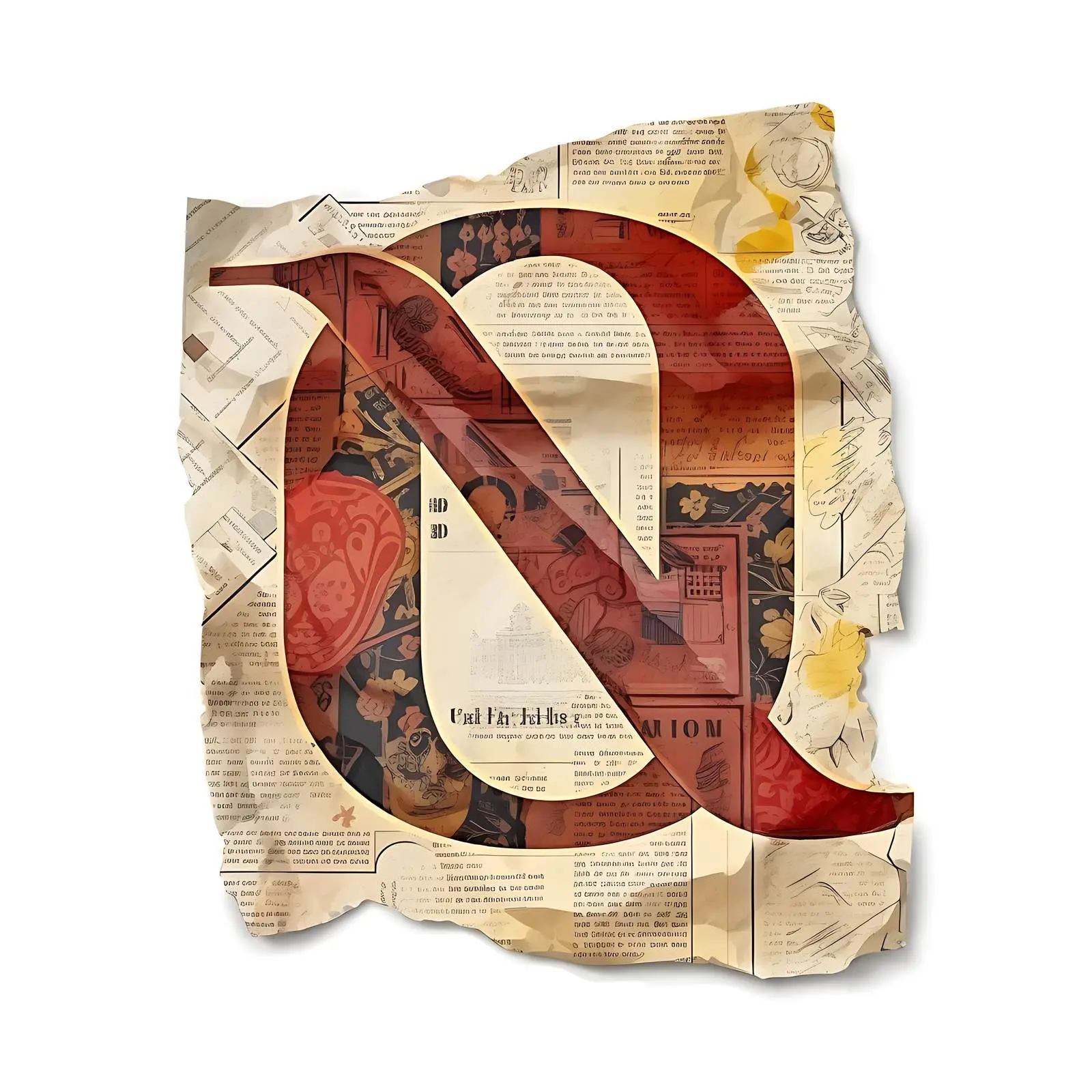 Textured Paper with Newspaper Pattern and Shapes — free download from Dotvec