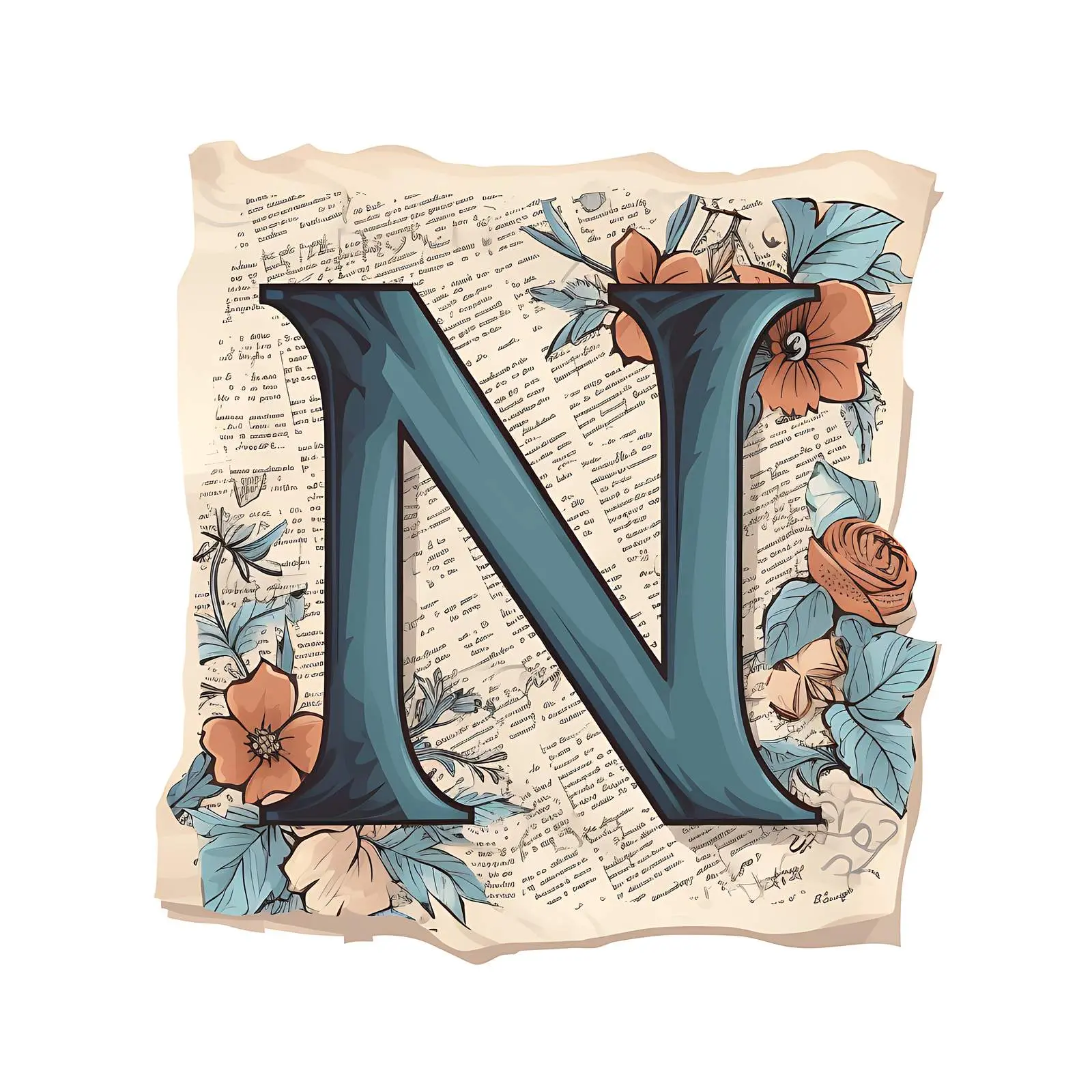 Textured Paper with Newspaper Pattern and Shapes – free artistic elements image from Dotvec